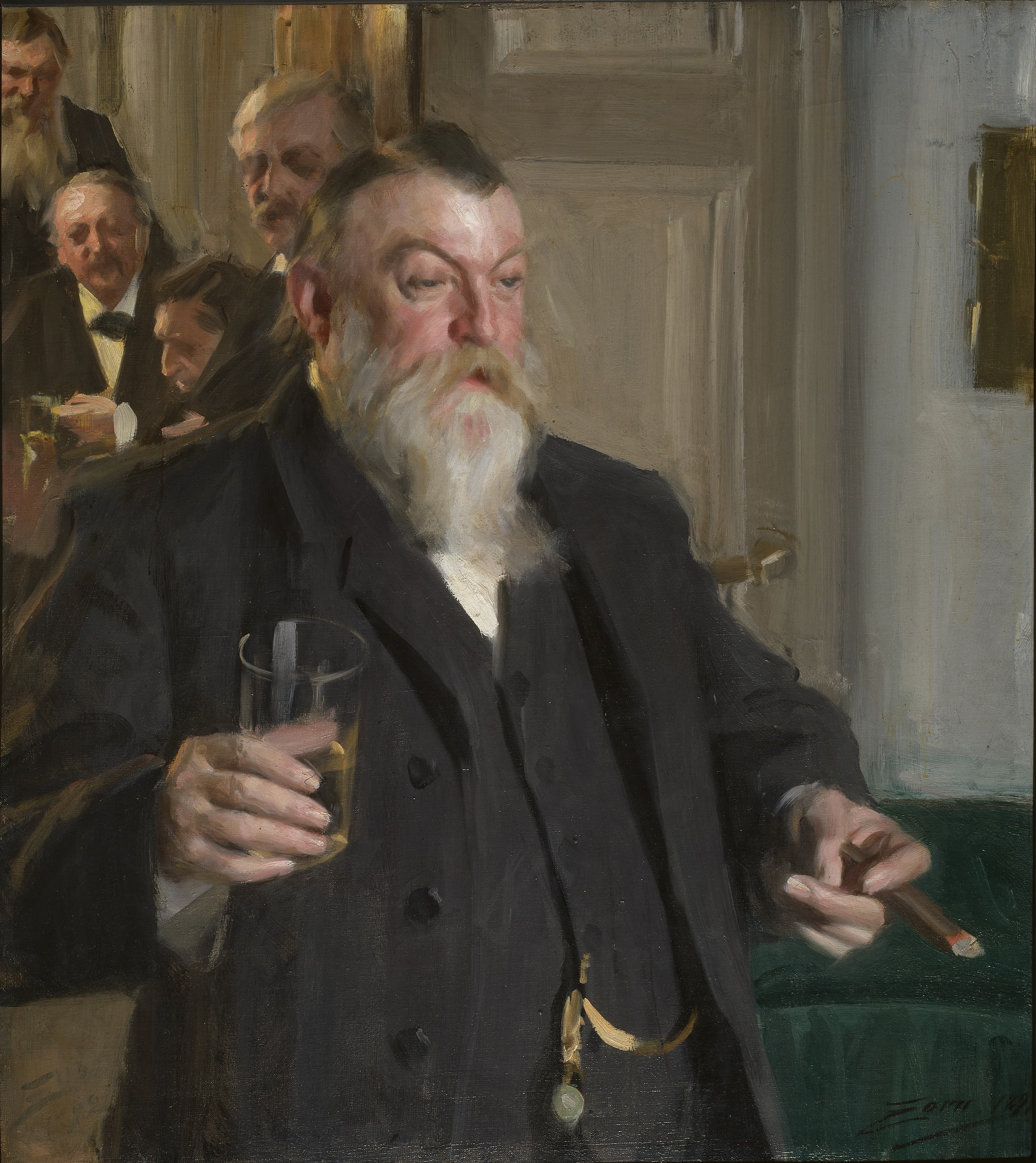 《为伊敦社会干杯》（a toast in the Idun society）｜安德斯·佐恩 Anders Zorn｜1892