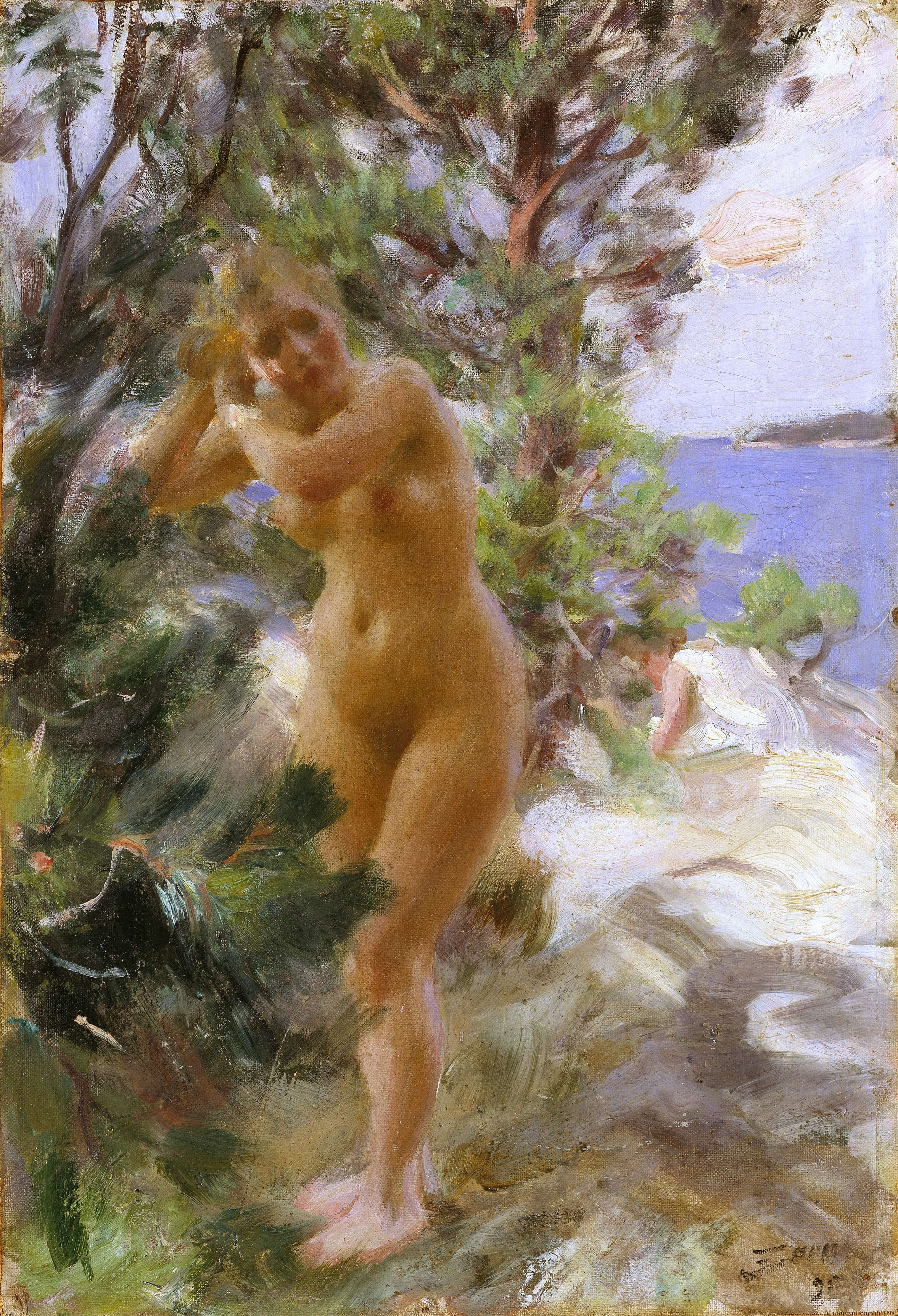 《洗完澡后》（after the bath）｜安德斯·佐恩 Anders Zorn｜1895