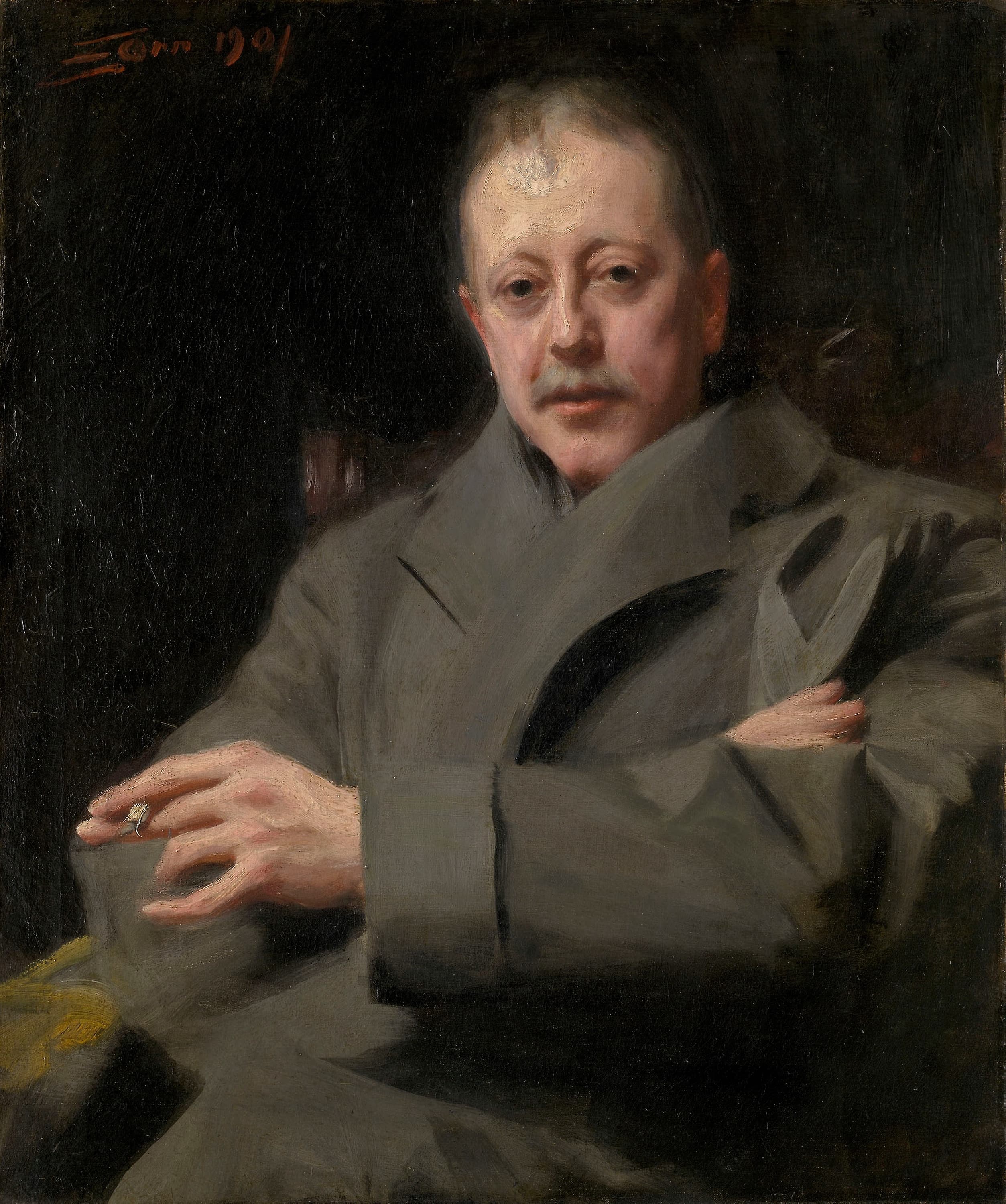 《一个男人的肖像研究》（portrait study of a man）｜安德斯·佐恩 Anders Zorn｜1901
