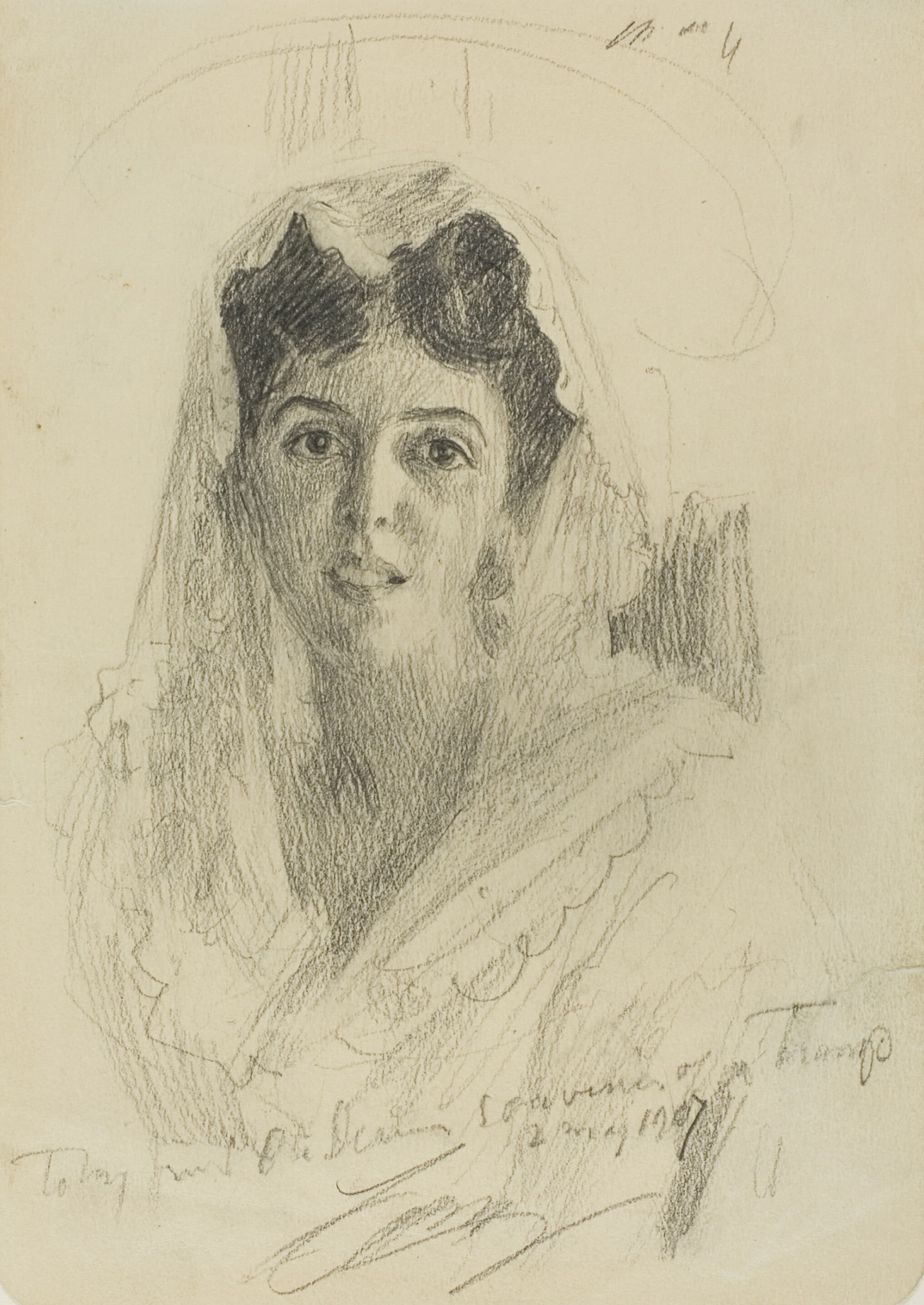 《一个女人的头正面》（head of a woman en face）｜安德斯·佐恩 Anders Zorn｜1907