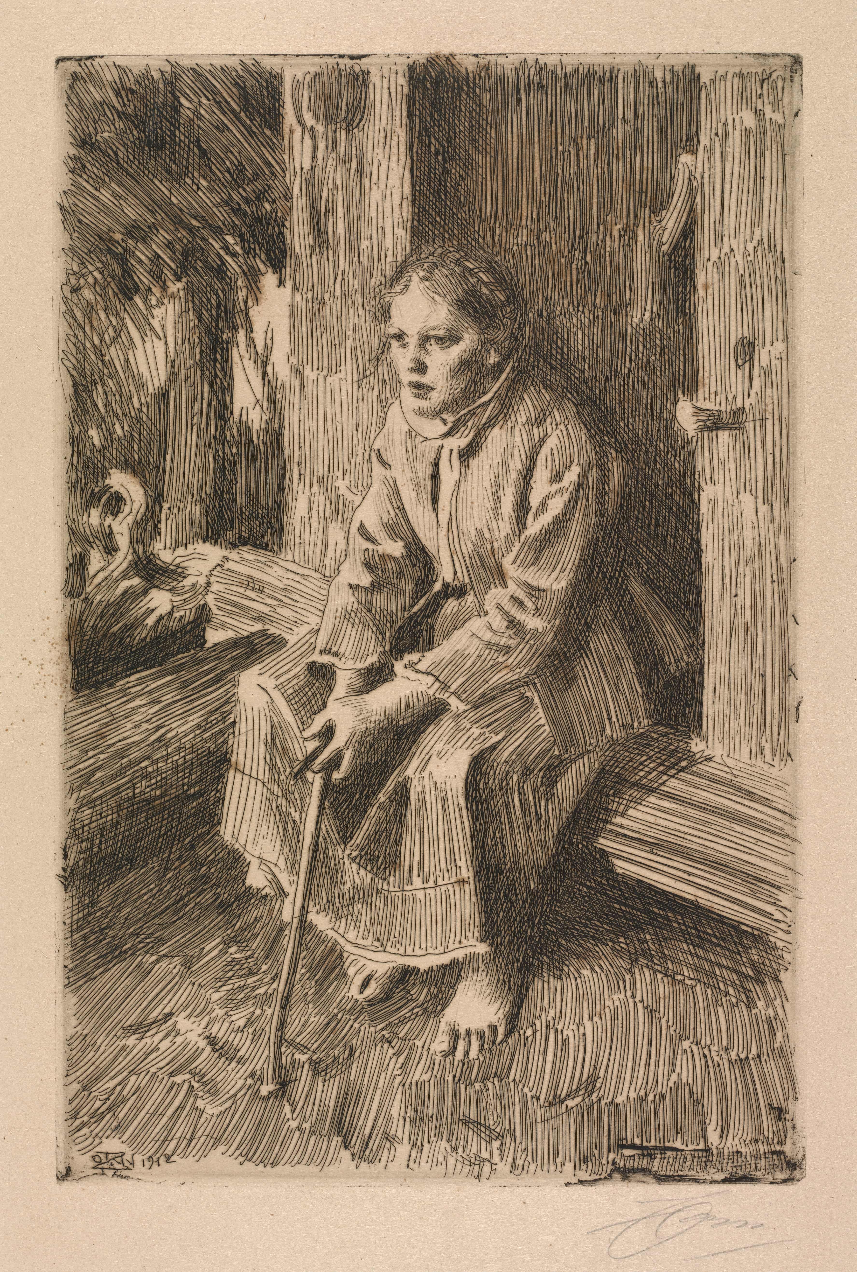 《在城墙上》（on the rampart）｜安德斯·佐恩 Anders Zorn｜1912