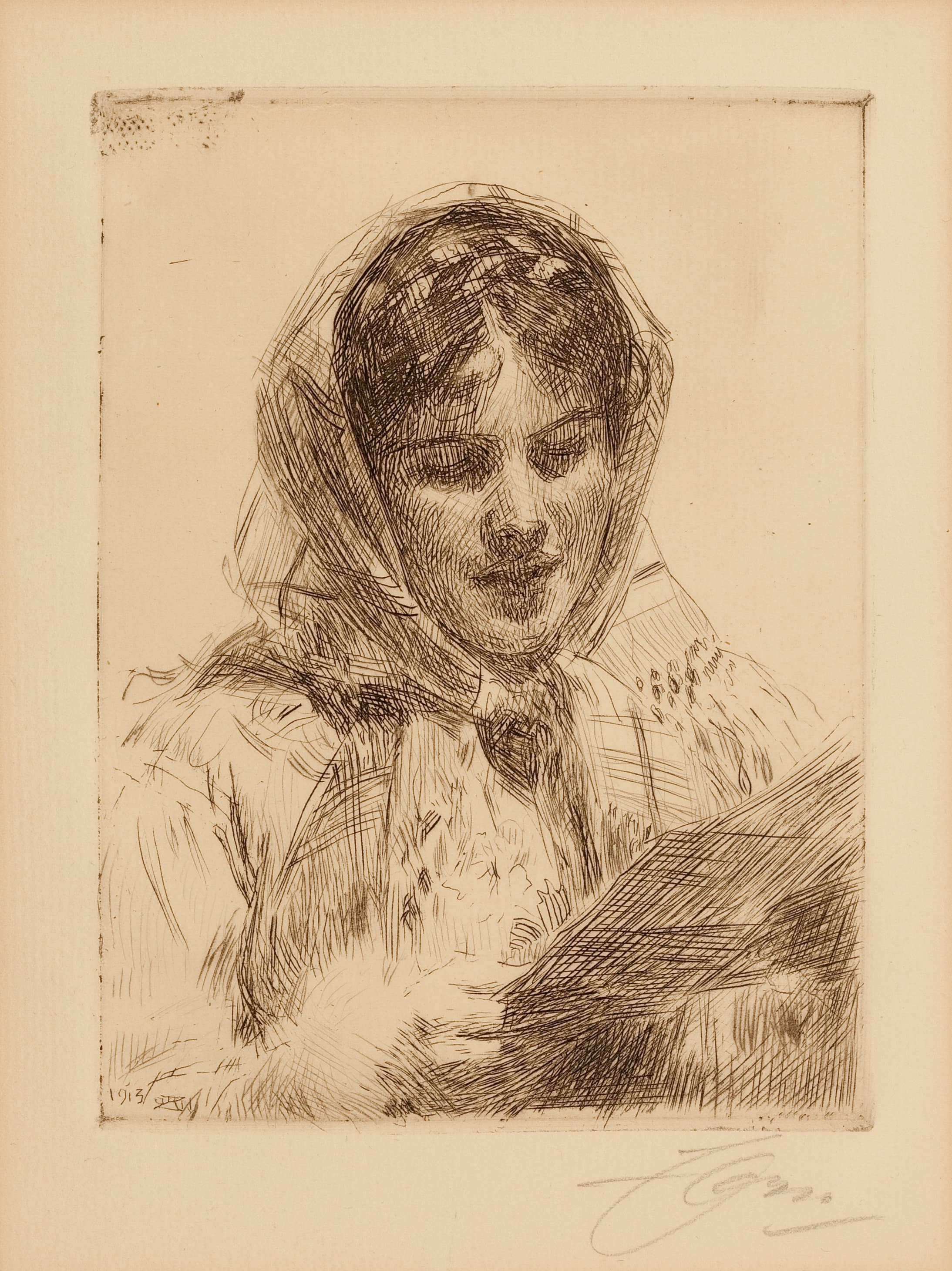 《这封信》（the letter）｜安德斯·佐恩 Anders Zorn｜1913