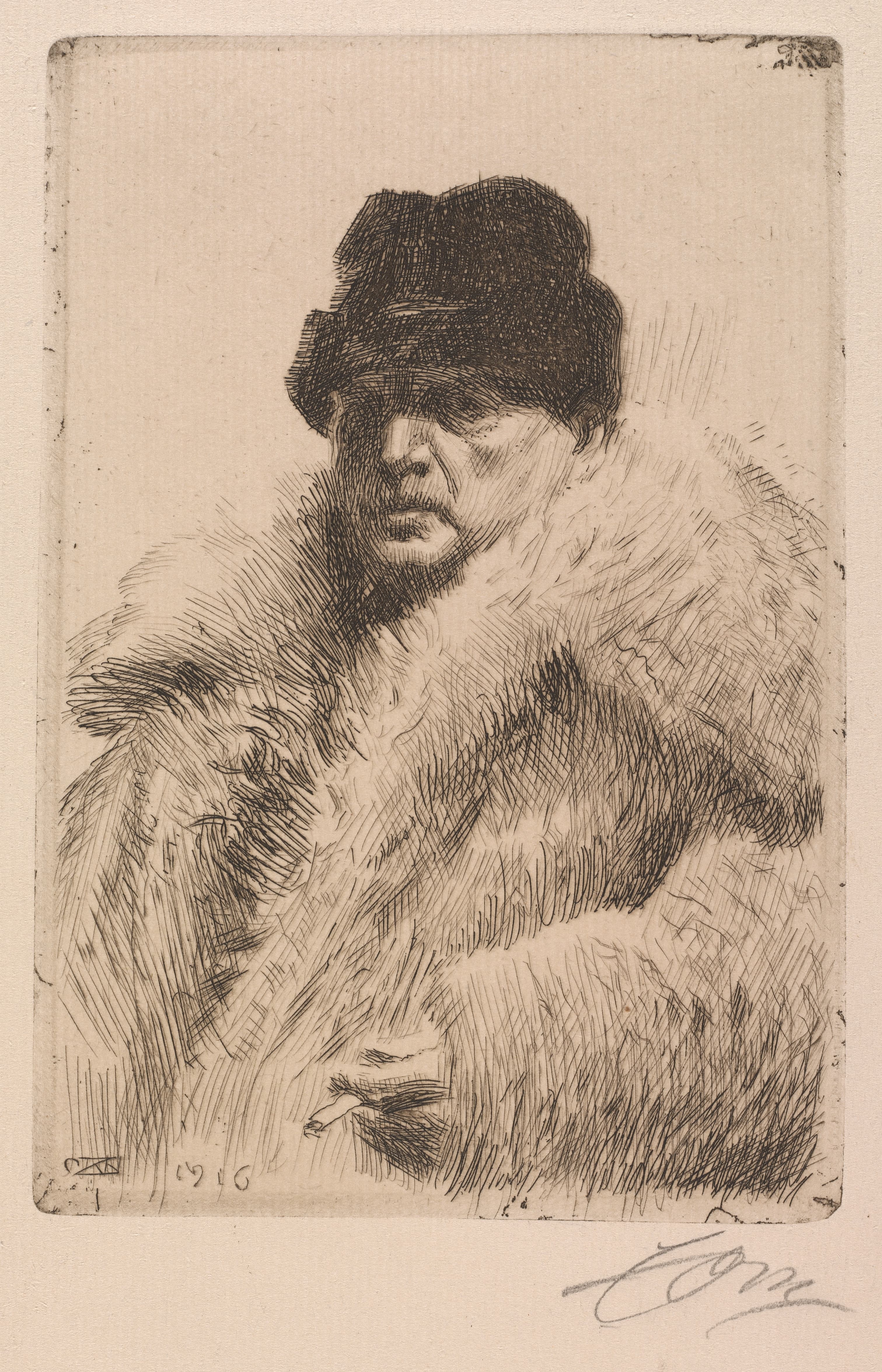 《自画像》（self portrait）｜安德斯·佐恩 Anders Zorn｜1916