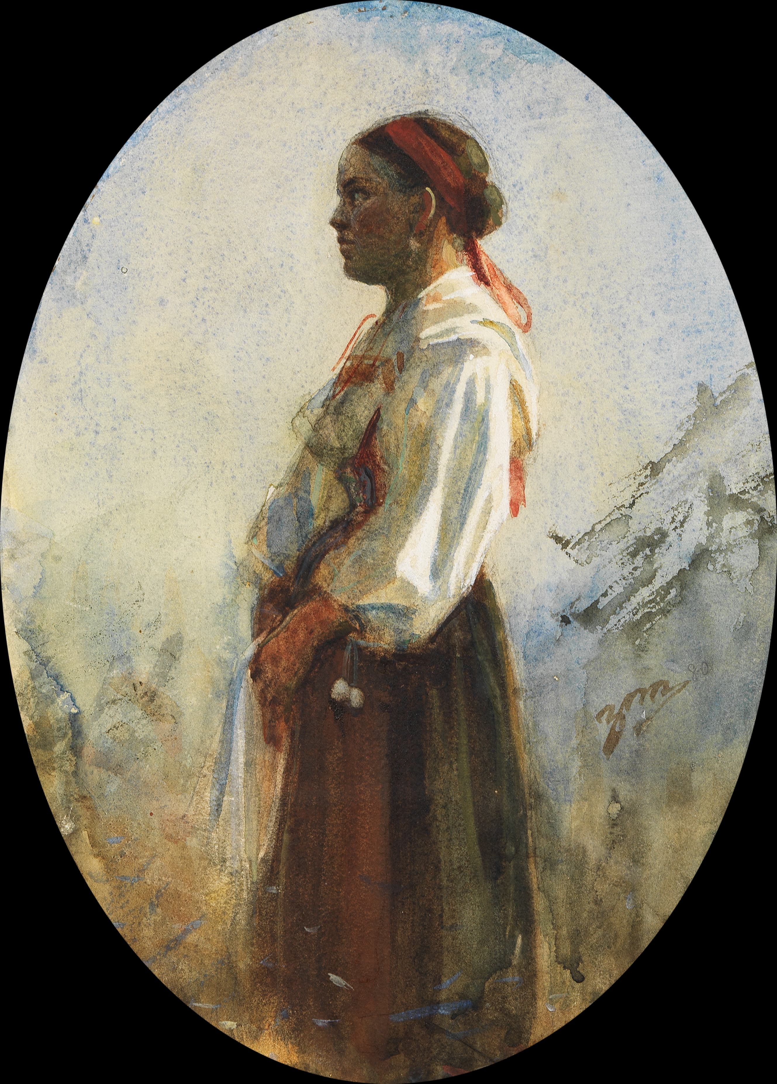 《一个年轻的农家女孩》（a young farm girl）｜安德斯·佐恩 Anders Zorn｜不明