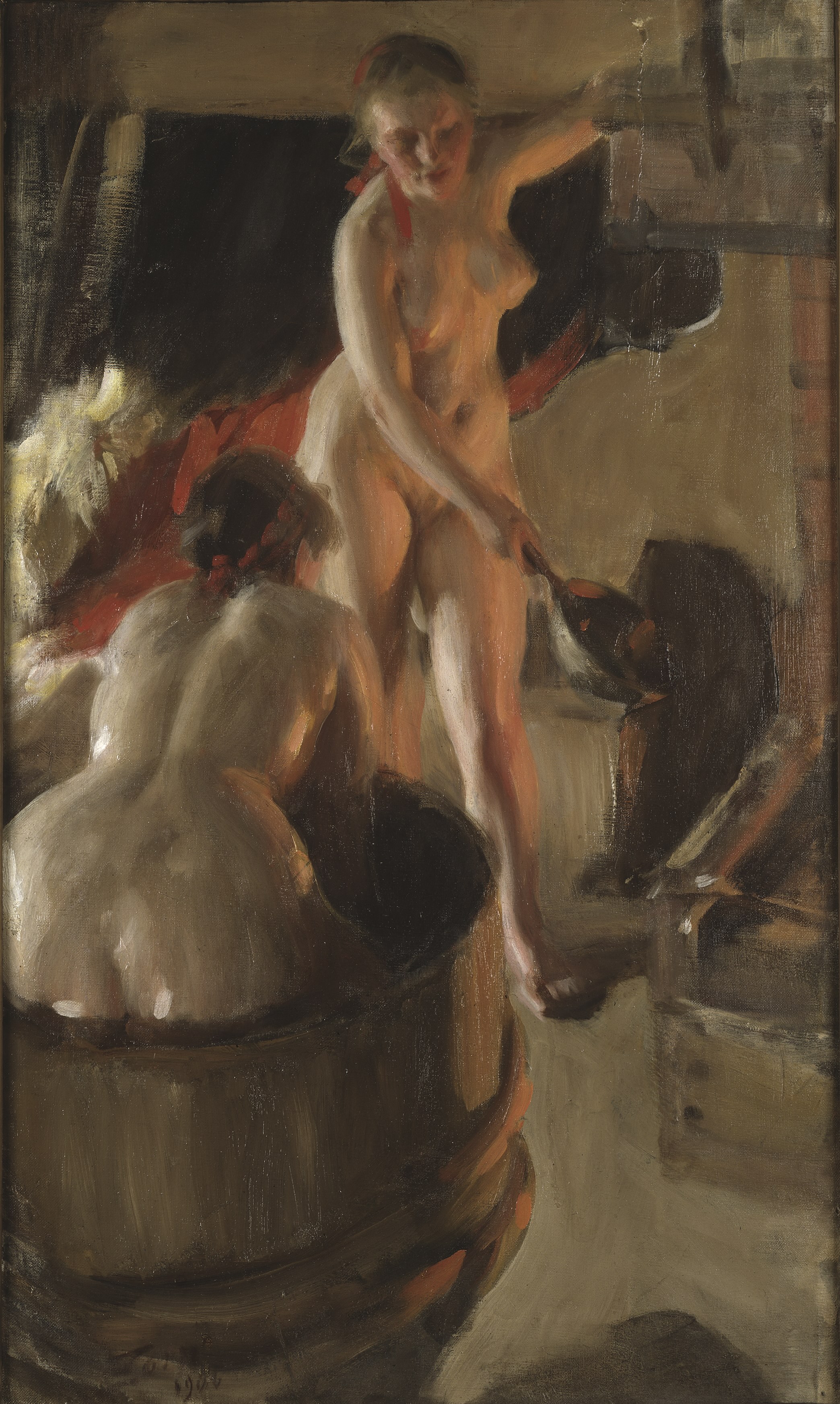 《达拉纳省的女孩正在洗澡》（Girls from Dalarna Having a Bath）｜安德斯·佐恩 Anders Zorn｜不明