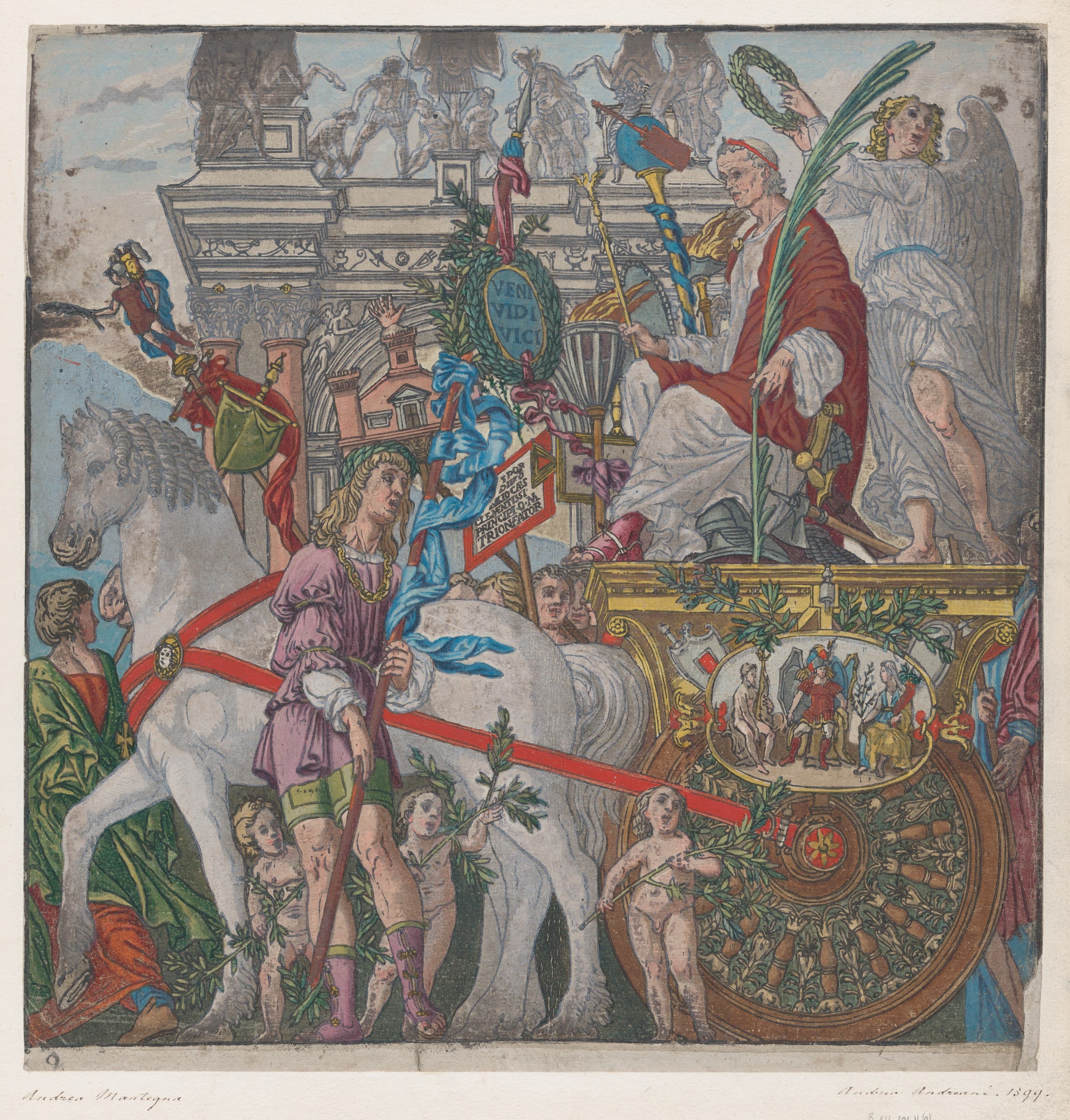 《凯撒乘马车的凯旋》（Julius Caesar in His Horse-Drawn Chariot）｜安德烈亚·曼特尼亚 Andrea Mantegna｜1599