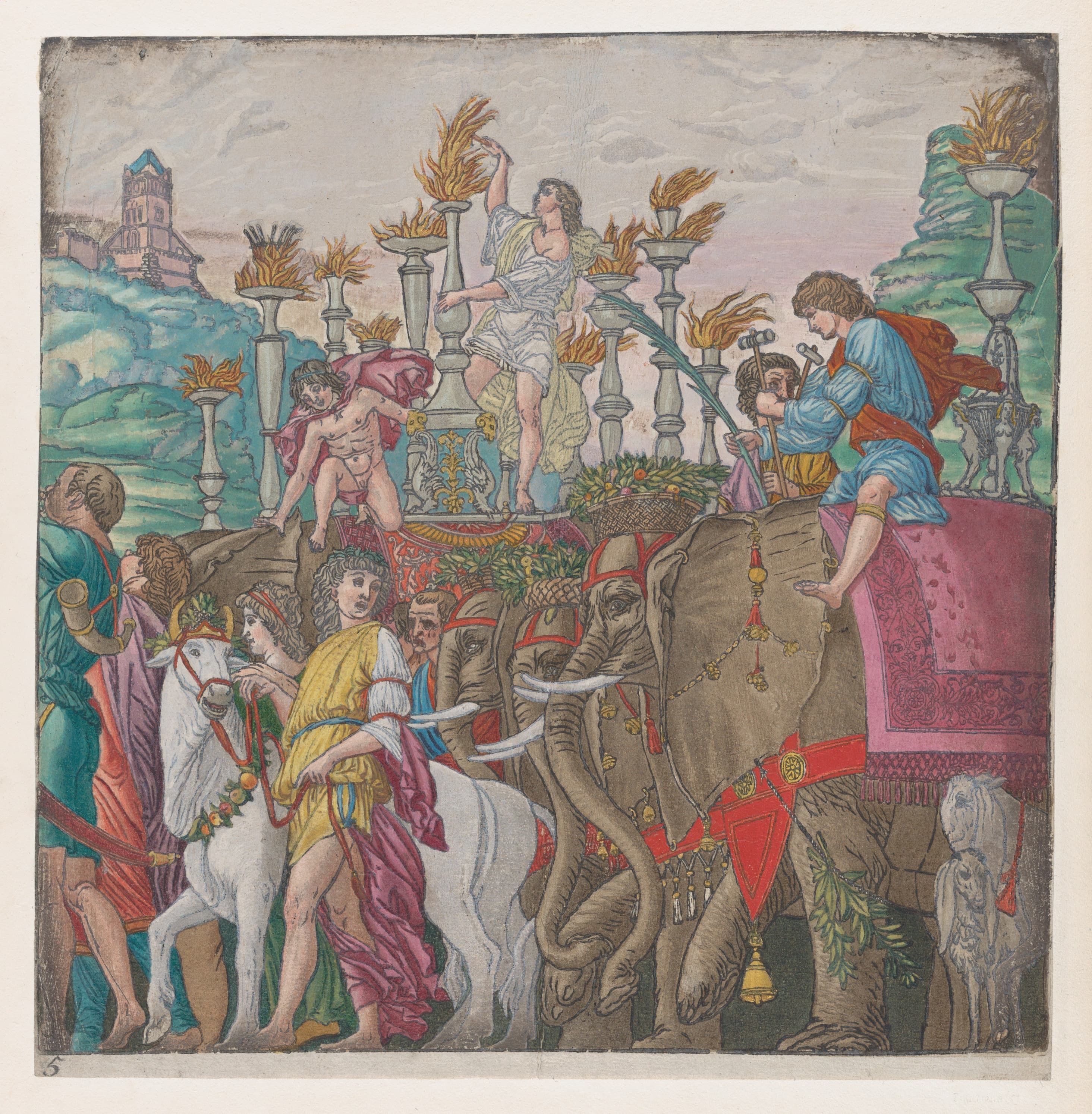 《凯旋队列中的大象》（Elephants）｜安德烈亚·曼特尼亚 Andrea Mantegna｜1599
