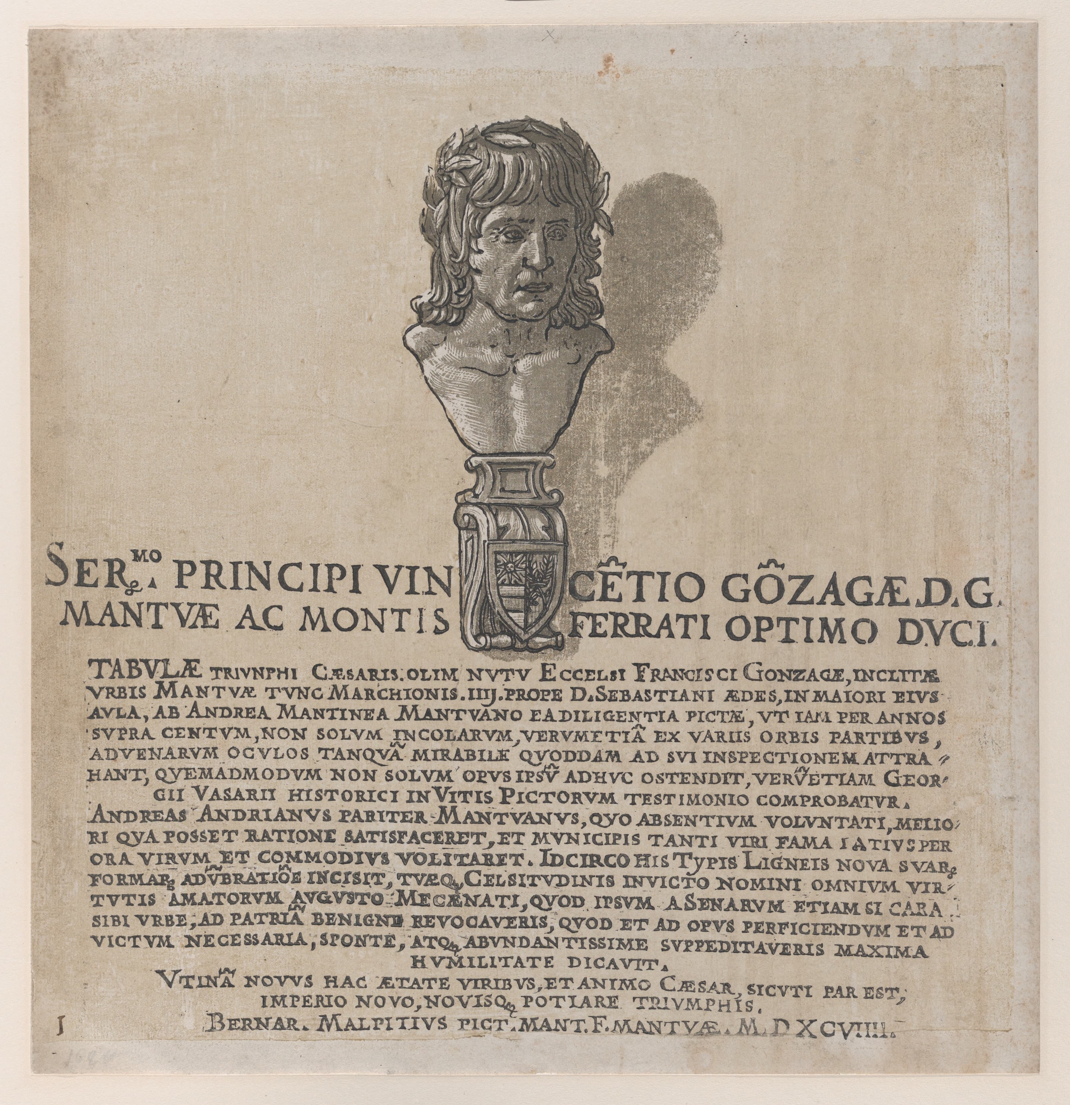 《《凯撒的胜利》扉页》（Title Page from The Triumph of Julius Caesar）｜安德烈亚·曼特尼亚 Andrea Mantegna｜1599