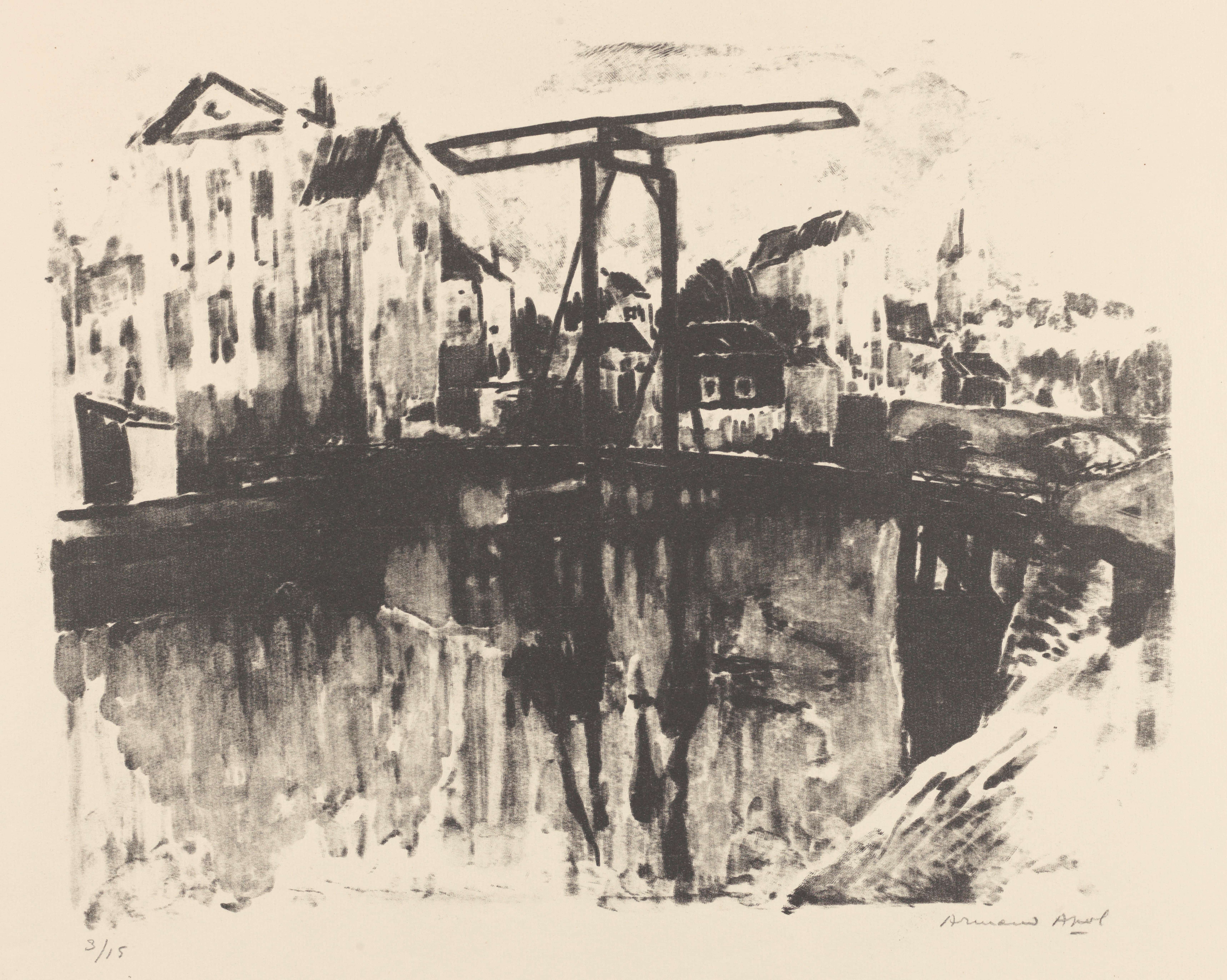 《城市中的吊桥》（Bascule bridge in a city）｜阿尔曼德·阿波尔 Armand Apol｜20th 约entury