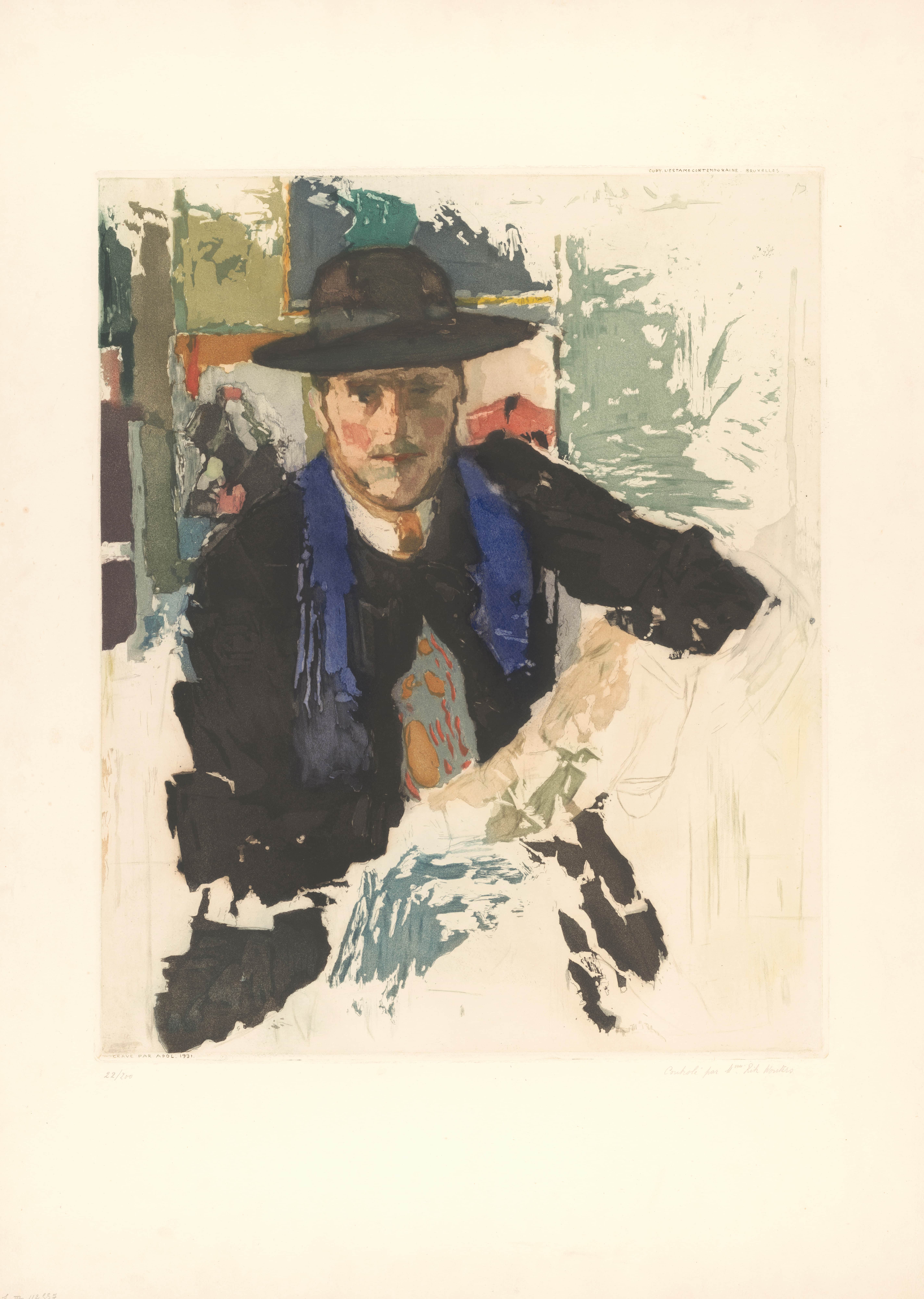 《里克·沃特斯的肖像》（Portrait of Rik Wouters）｜阿尔曼德·阿波尔 Armand Apol｜20th 约entury