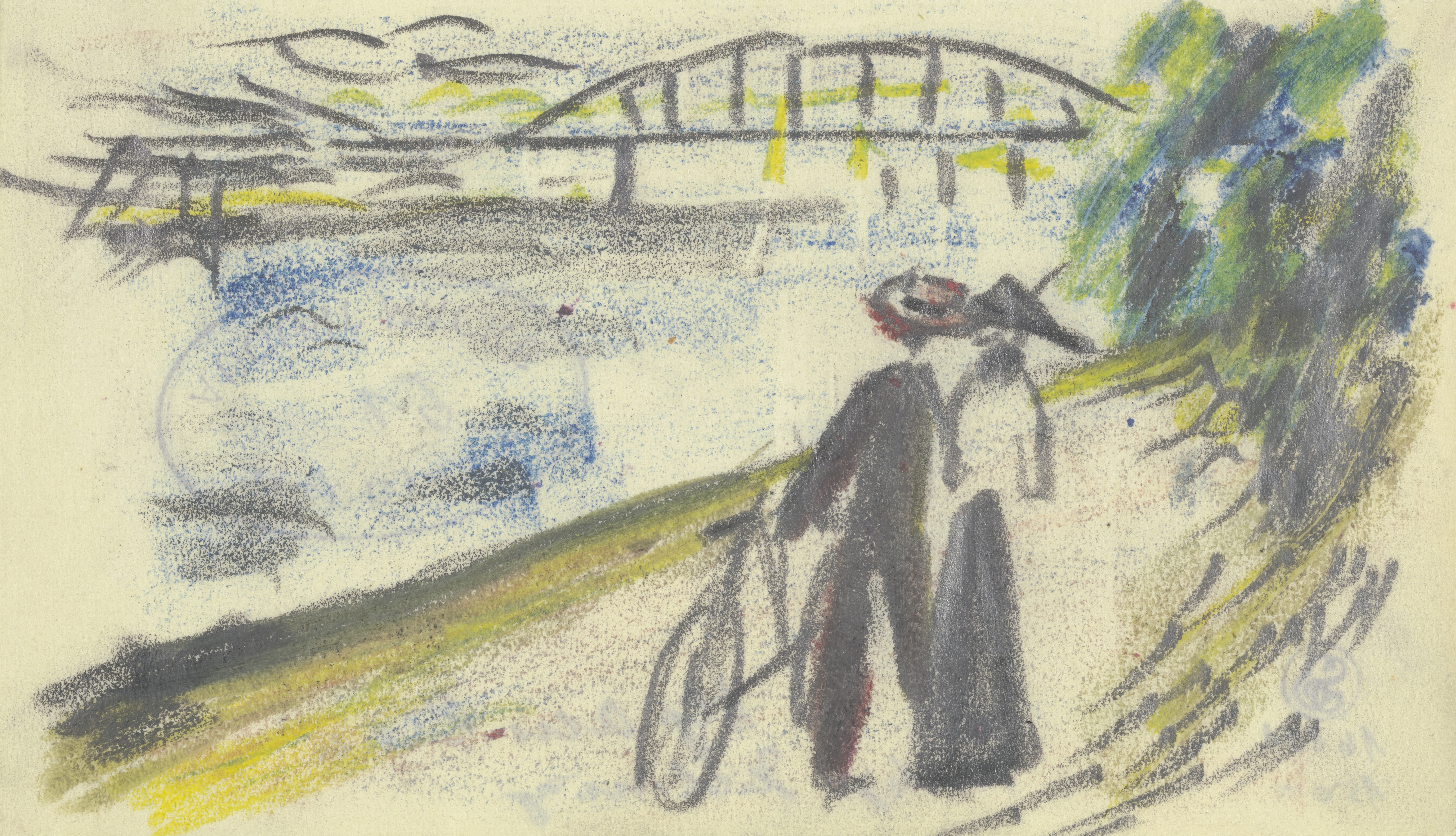 《莱茵河畔的小路》（Path at the Rhine）｜奥古斯特·马克 August Macke｜1912
