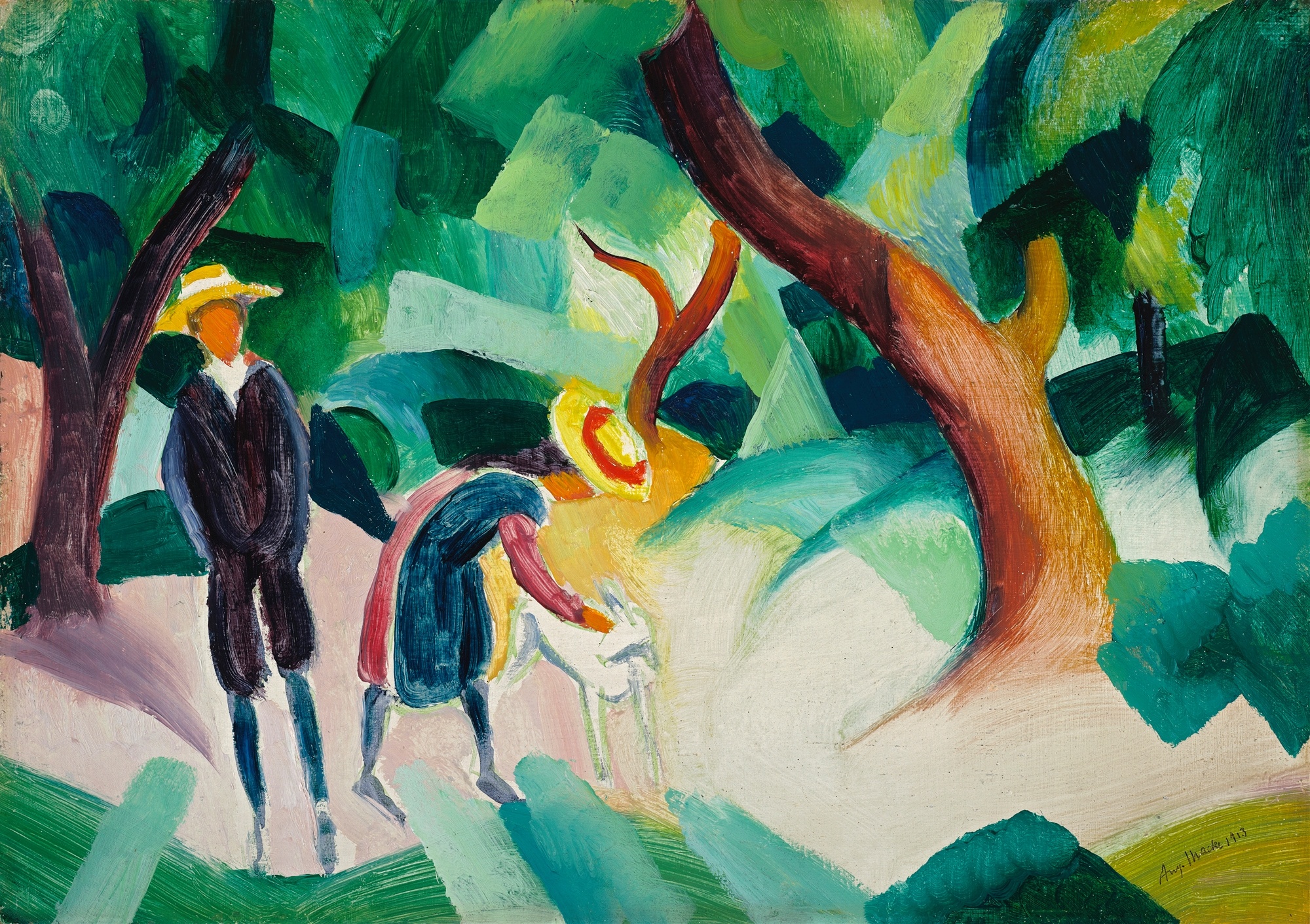 《有山羊的孩子》（Children with a Goat）｜奥古斯特·马克 August Macke｜1913