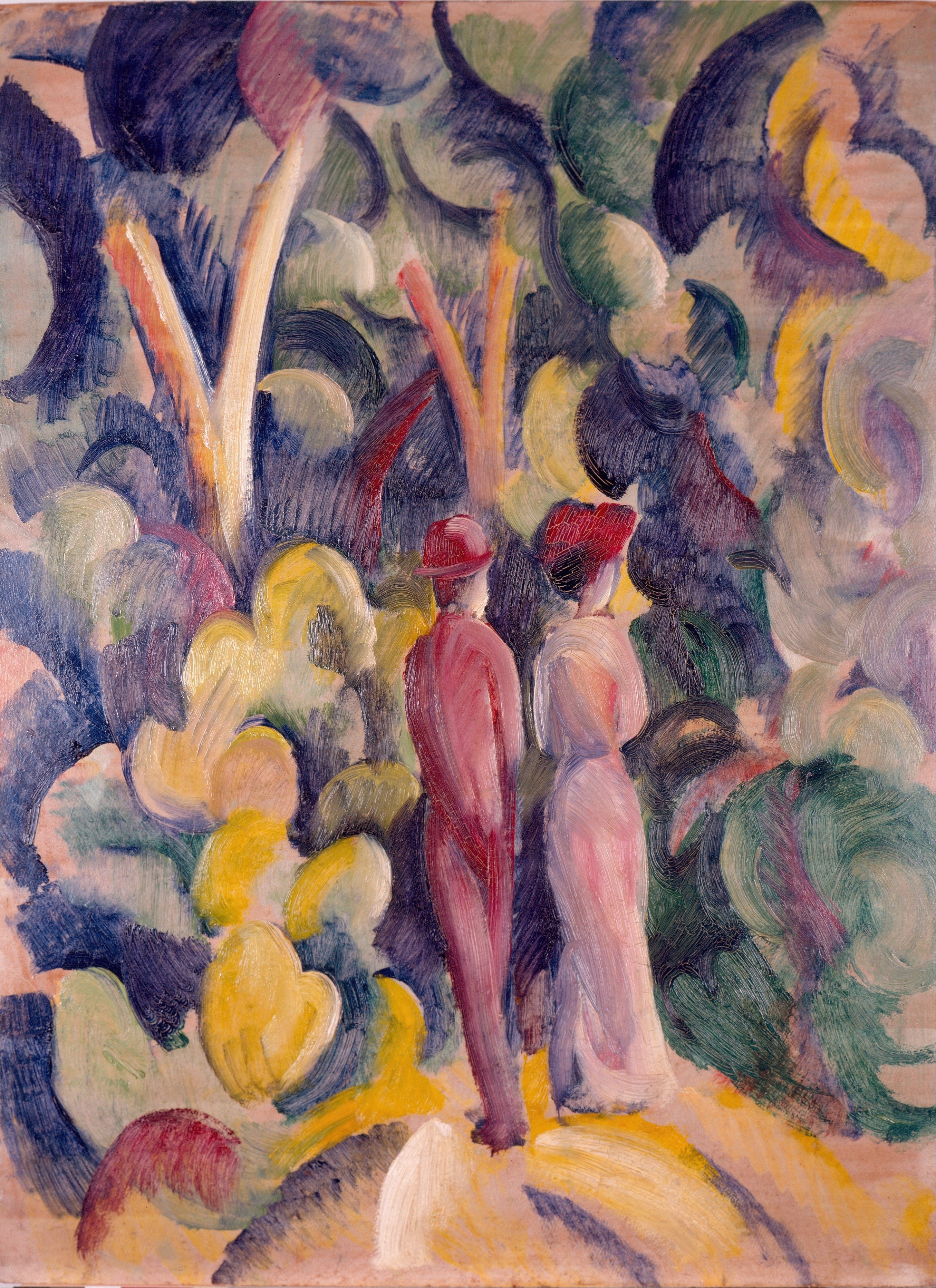 《森林小道上的情侣》（Couple on the Forest Track）｜奥古斯特·马克 August Macke｜1913