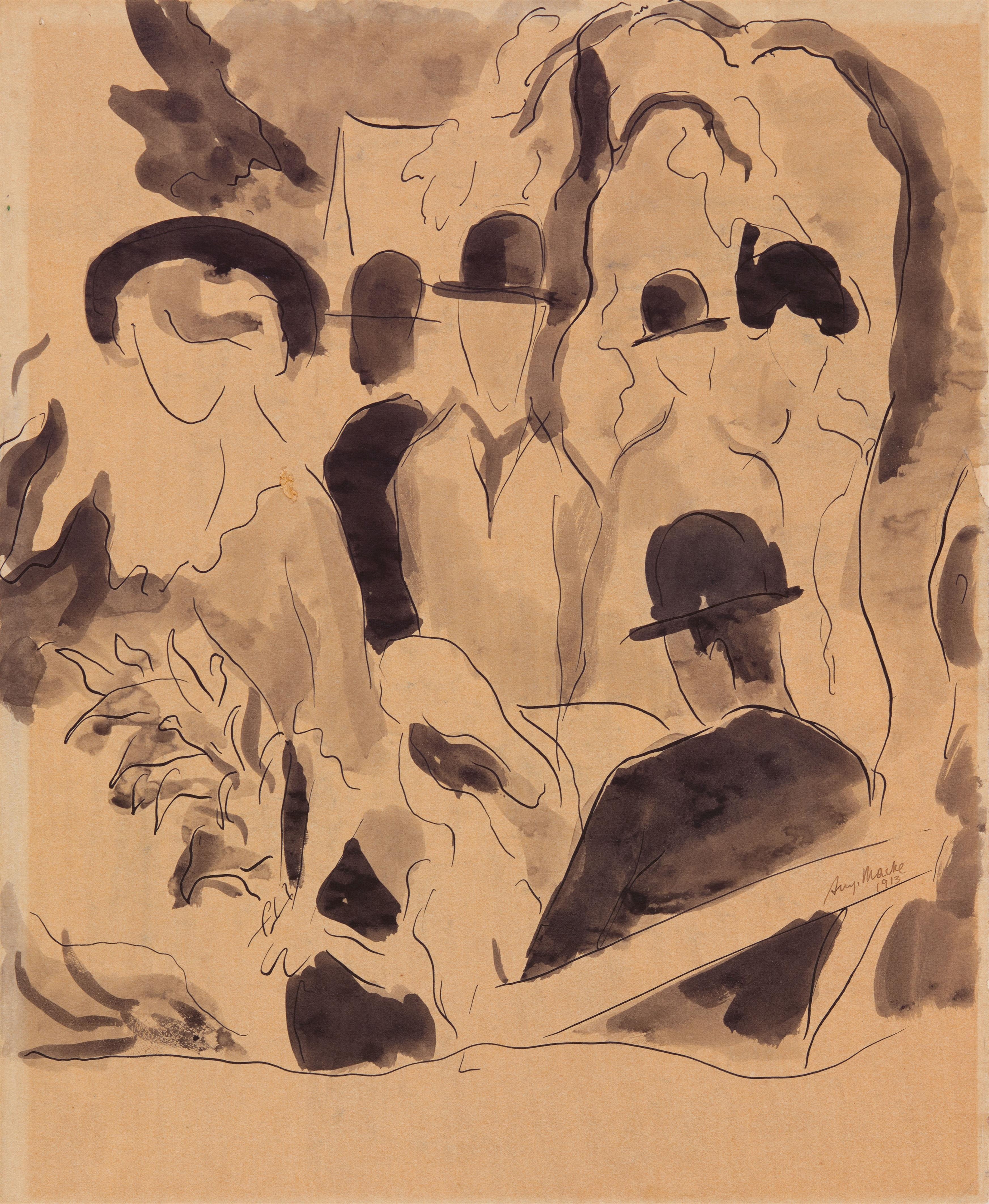 《On the promenade》｜奥古斯特·马克 August Macke｜1913