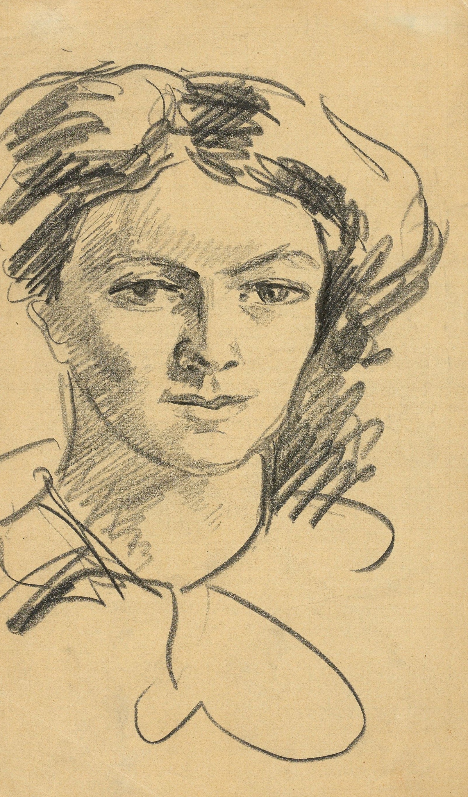 《伊丽莎白（艺术家的妻子）的肖像》（Portrait of Elisabeth (The Artist's Wife)）｜奥古斯特·马克 August Macke｜1913