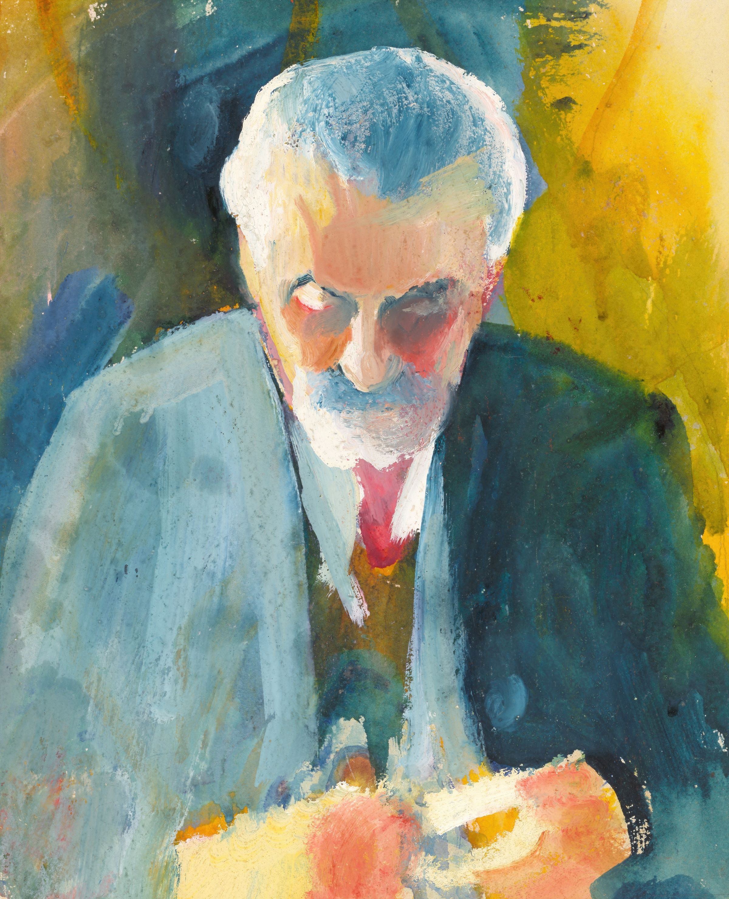《伯恩哈德·克勒的肖像研究》（Portrait study of Bernhard Koehler）｜奥古斯特·马克 August Macke｜1913