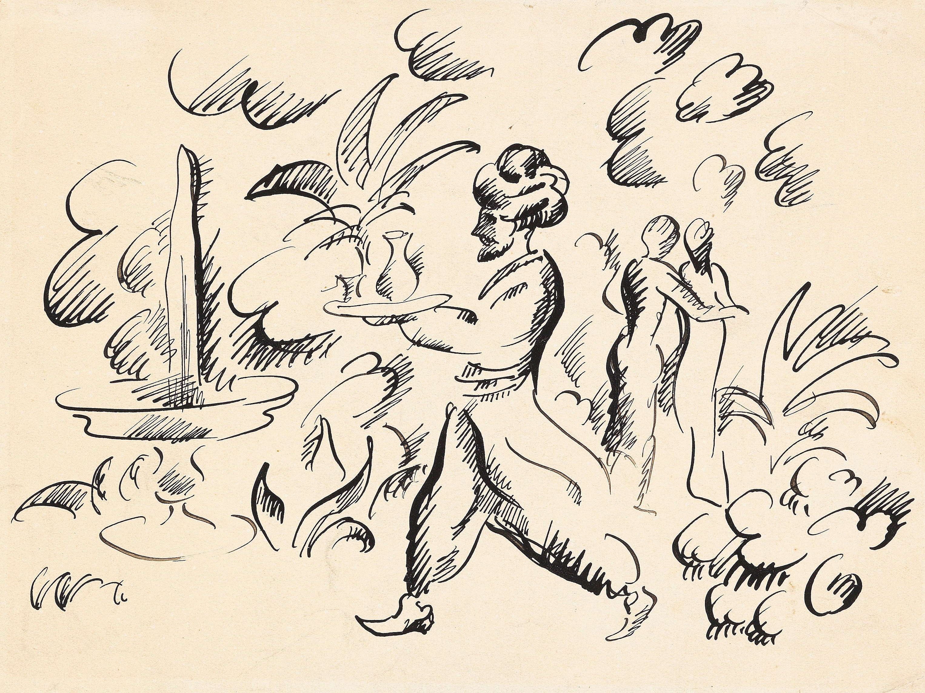 《一千零一夜的场景》（Scene from 1001 Nights）｜奥古斯特·马克 August Macke｜1913