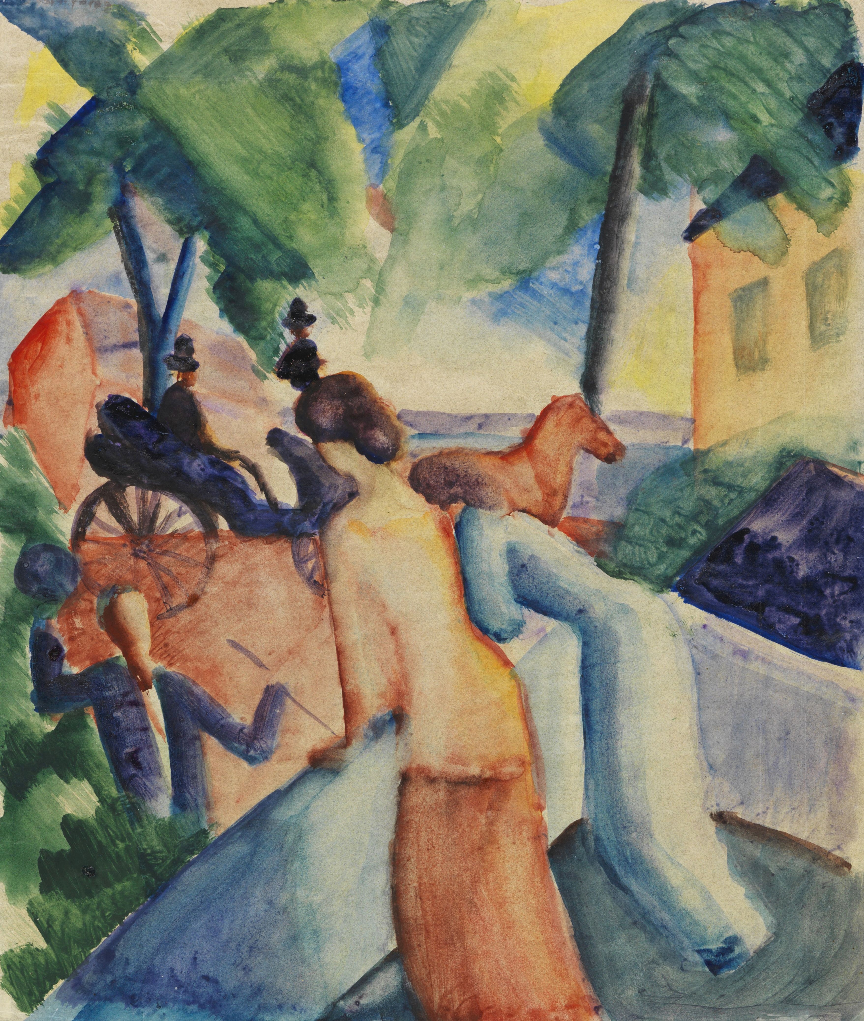 《欢迎光临（图恩湖）》（Welcome (Lake Thun)）｜奥古斯特·马克 August Macke｜1913