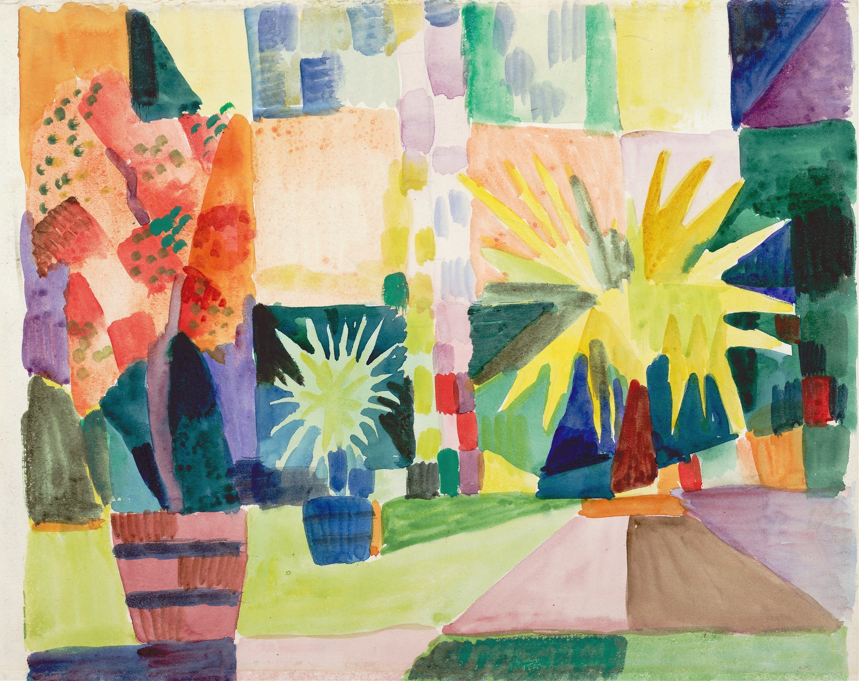 《图恩湖雅顿酒店》（Arden on Lake Thun）｜奥古斯特·马克 August Macke｜1914