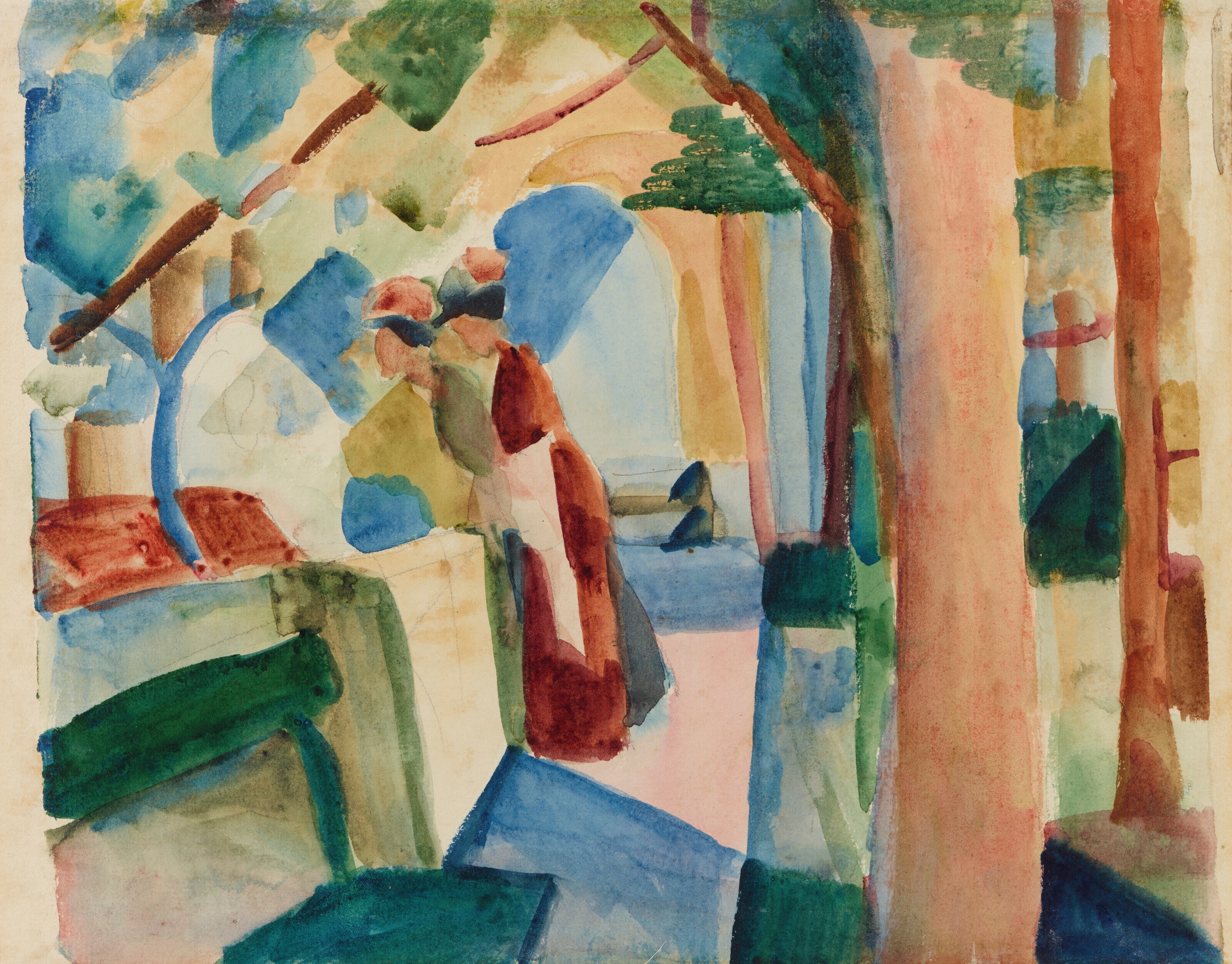 《在图恩公墓》（At the Thun cemetery）｜奥古斯特·马克 August Macke｜1914