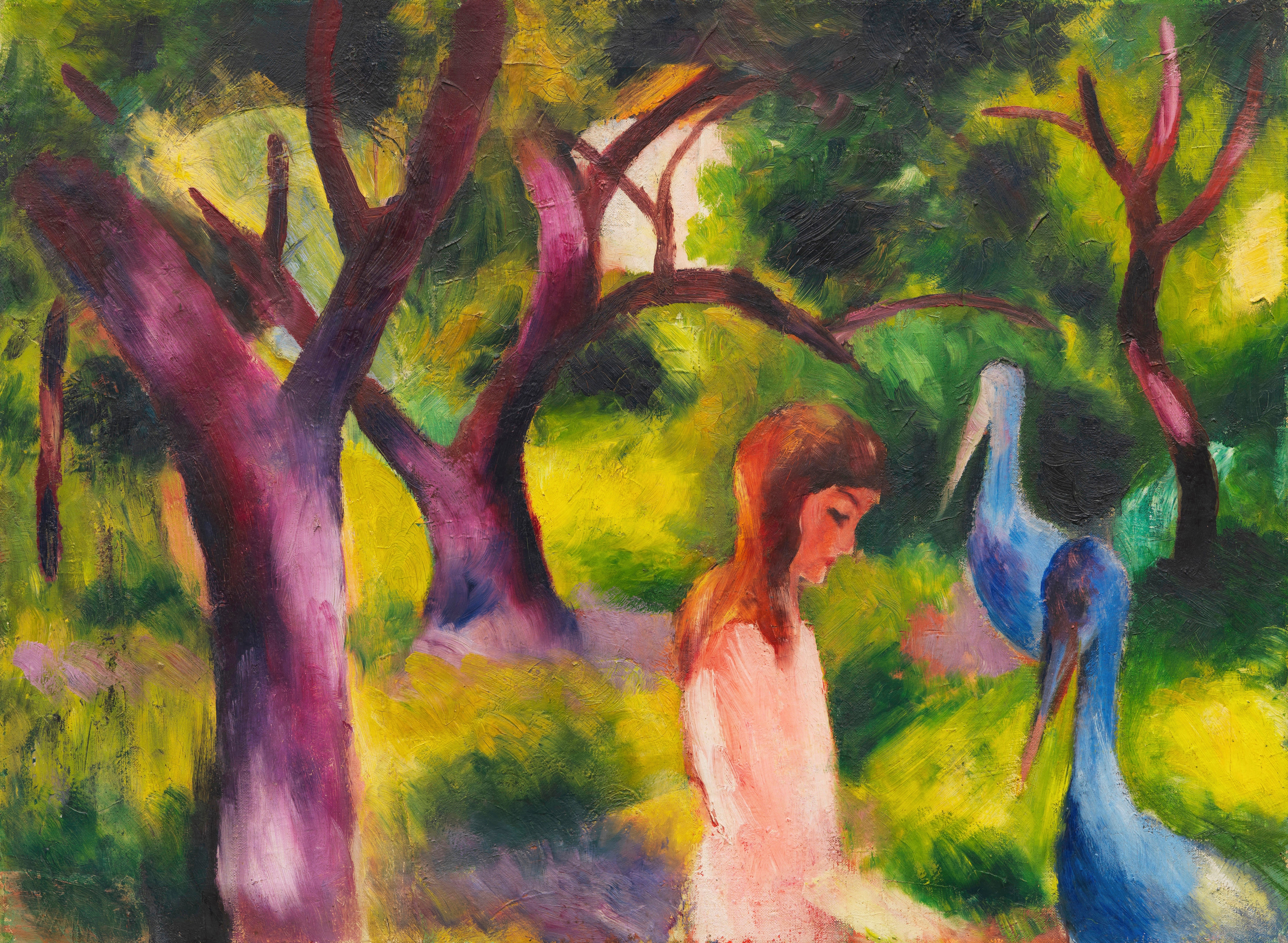 Girl with blue birds
