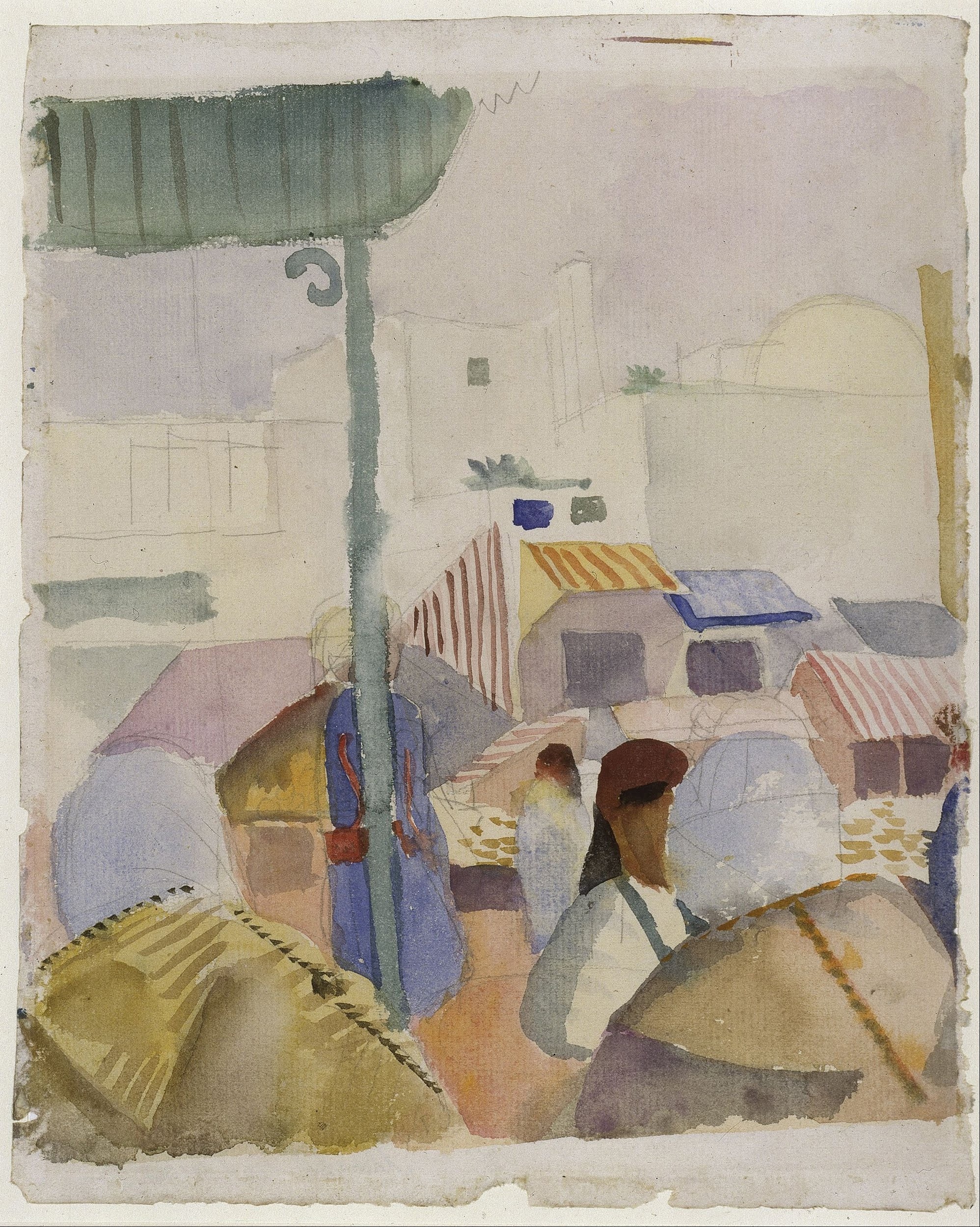 《突尼斯市场 II》（Market in Tunis II）｜奥古斯特·马克 August Macke｜1914