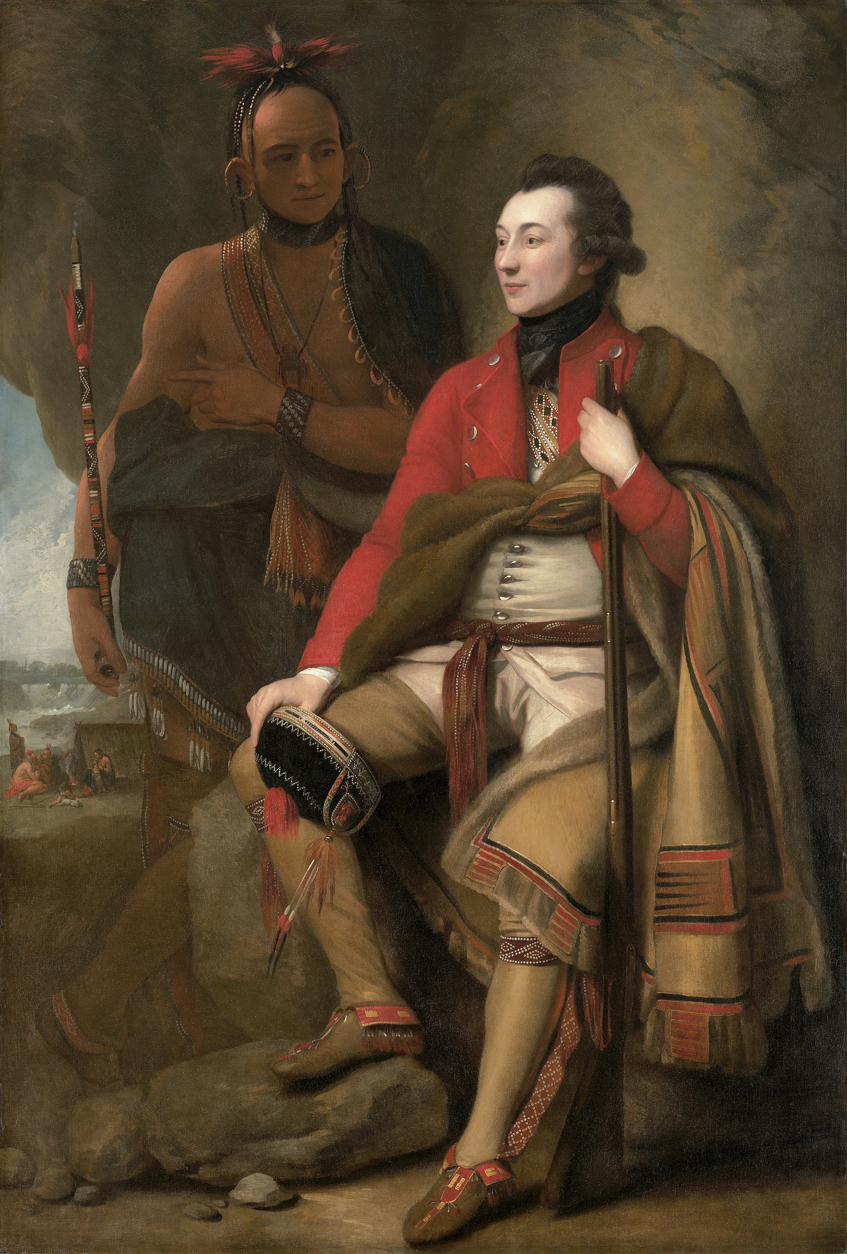 《盖伊·约翰逊上校和卡隆亨泰（大卫·希尔上尉）》（Colonel Guy Johnson and Karonghyontye (Captain David Hill)）｜本杰明·韦斯特 Benjamin West｜1776