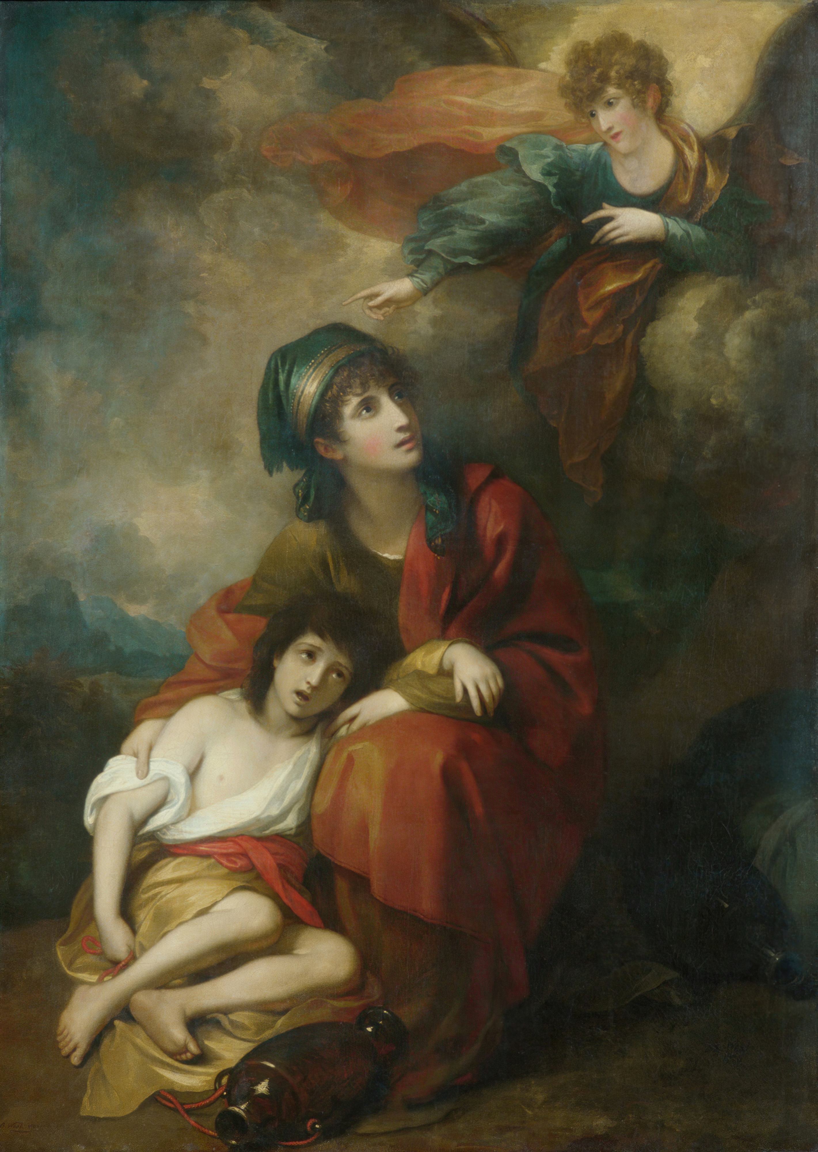 《夏甲和以实玛利》（Hagar and Ishmael）｜本杰明·韦斯特 Benjamin West｜1776
