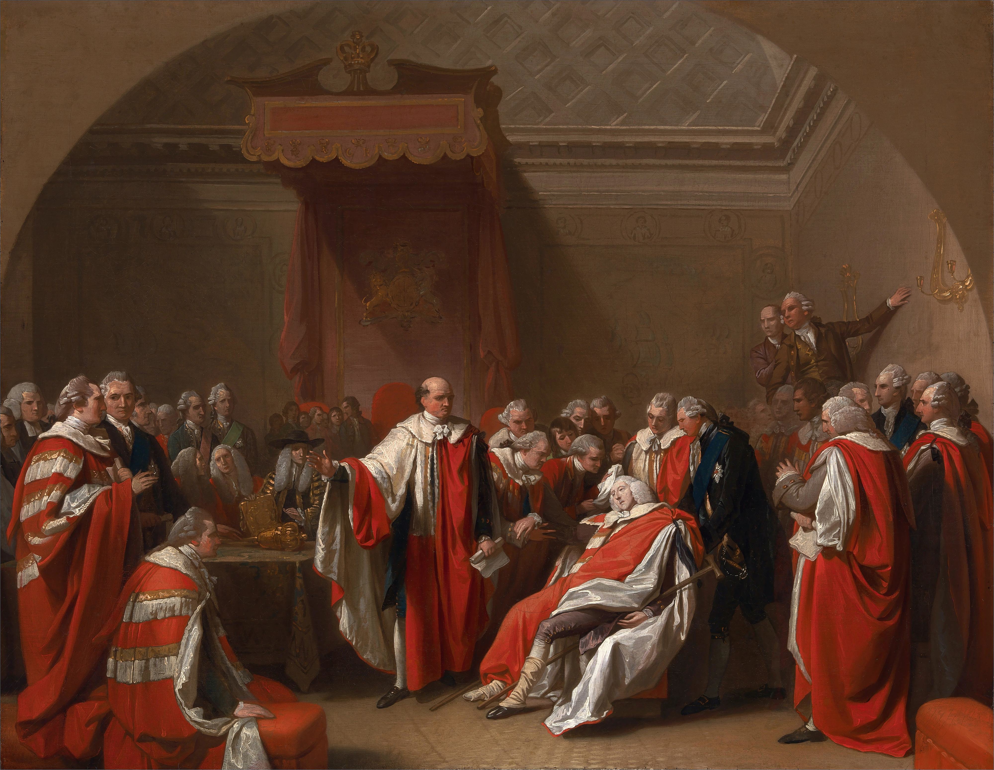 《查塔姆之死》（The Death of Chatham）｜本杰明·韦斯特 Benjamin West｜1778