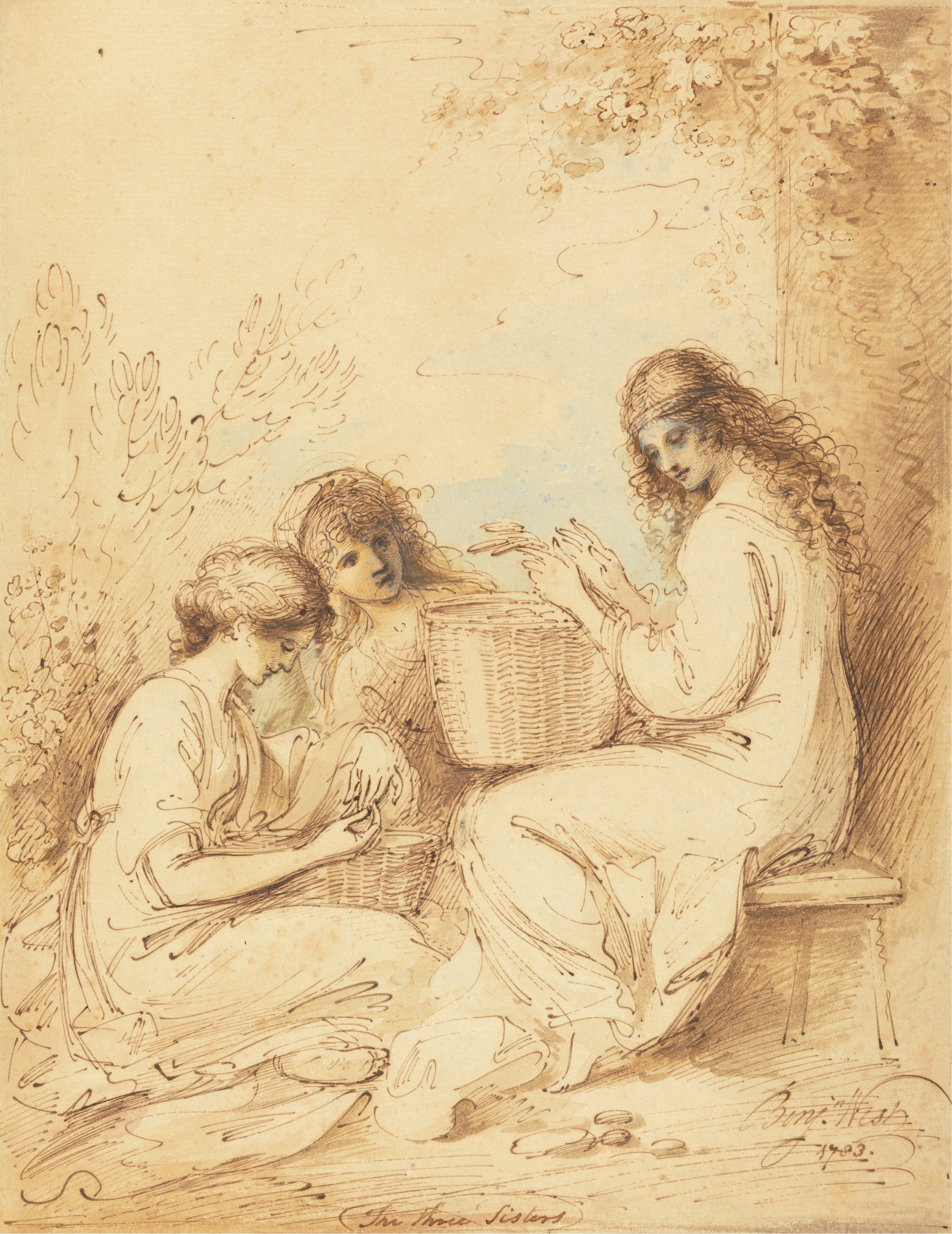 《三姐妹》（The Three Sisters）｜本杰明·韦斯特 Benjamin West｜1783