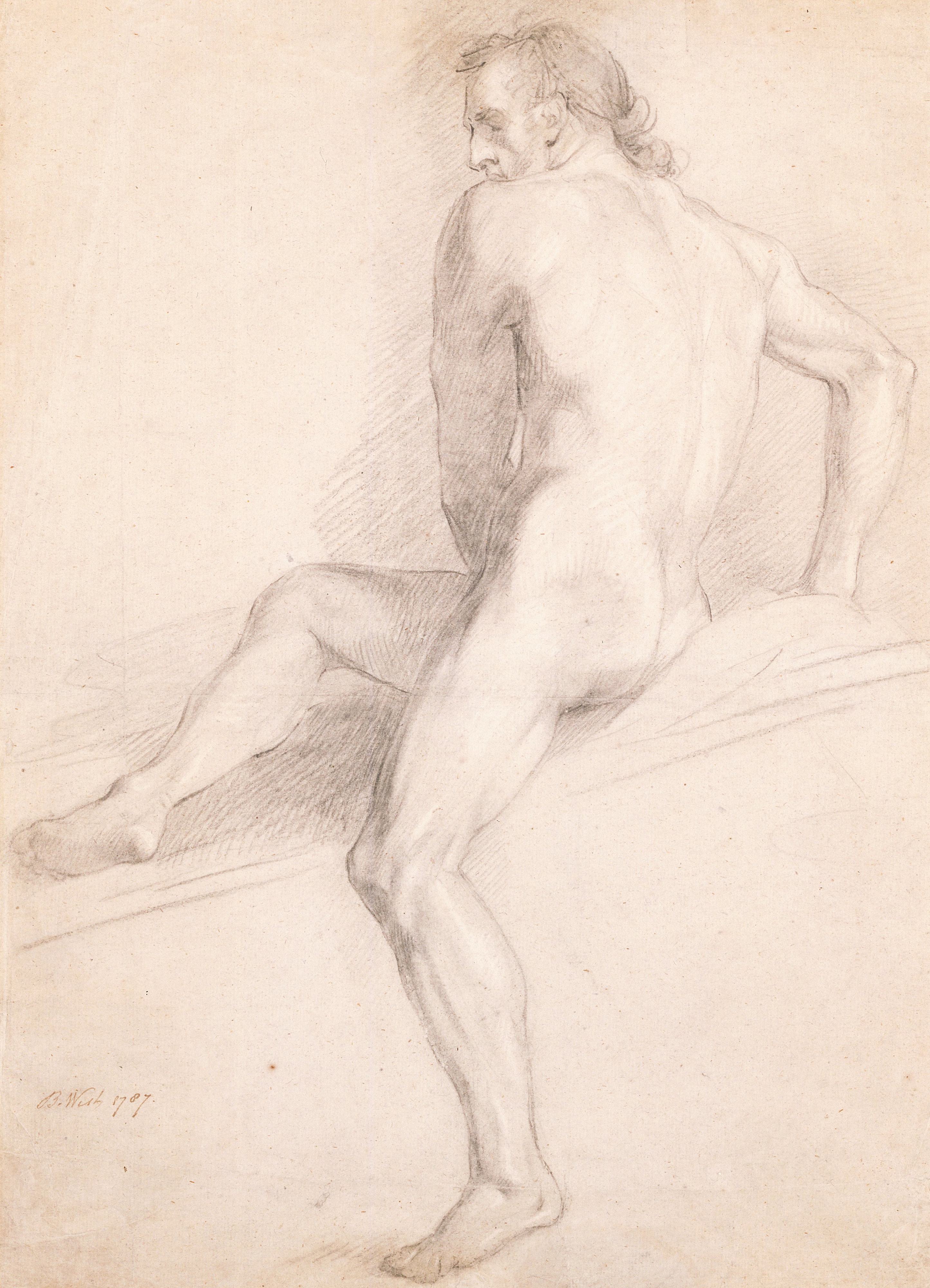 《男性裸体；学术研究》（Male Nude; Academic Study）｜本杰明·韦斯特 Benjamin West｜1787