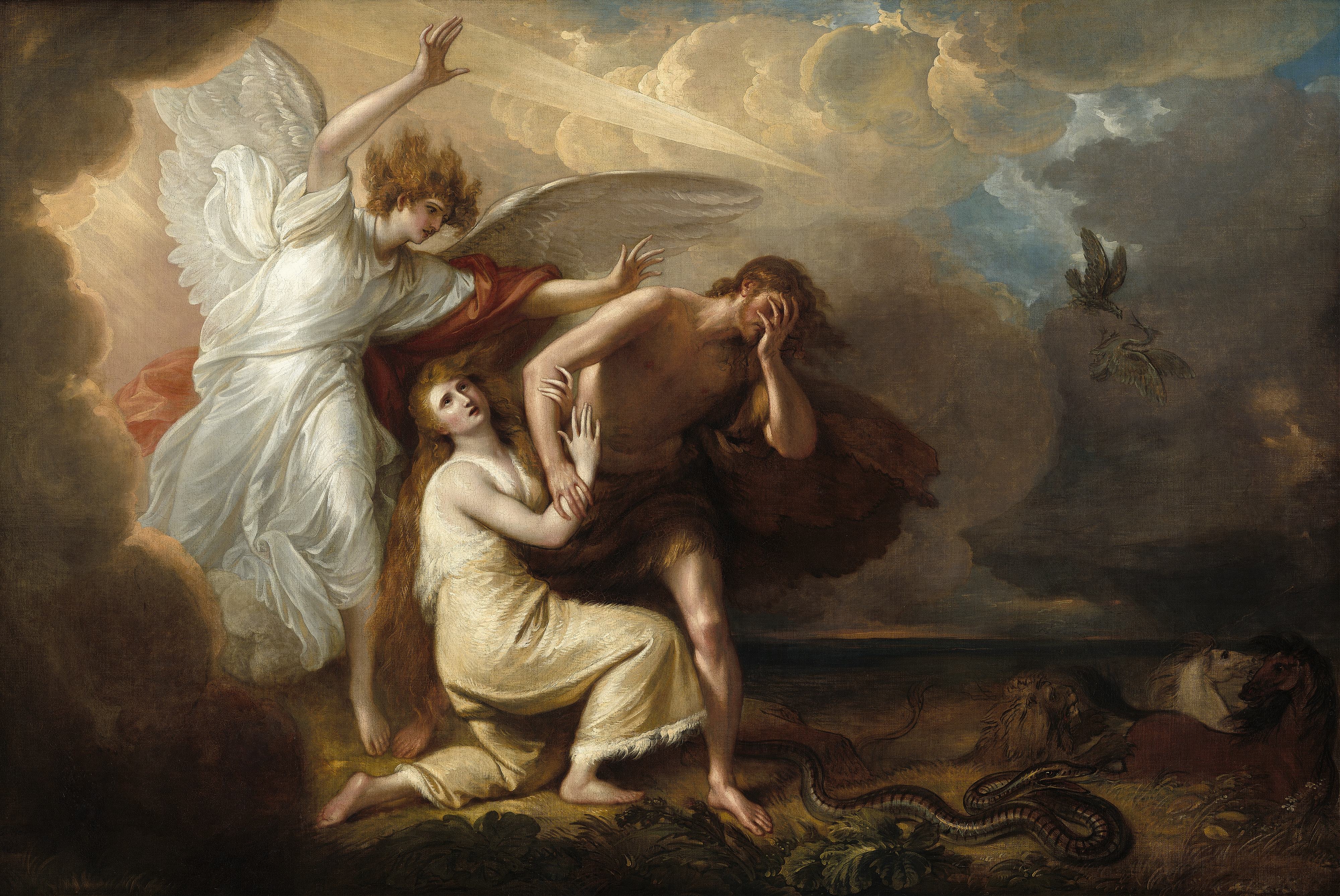 《亚当和夏娃被逐出乐园》（The Expulsion of Adam and Eve from Paradise）｜本杰明·韦斯特 Benjamin West｜1791