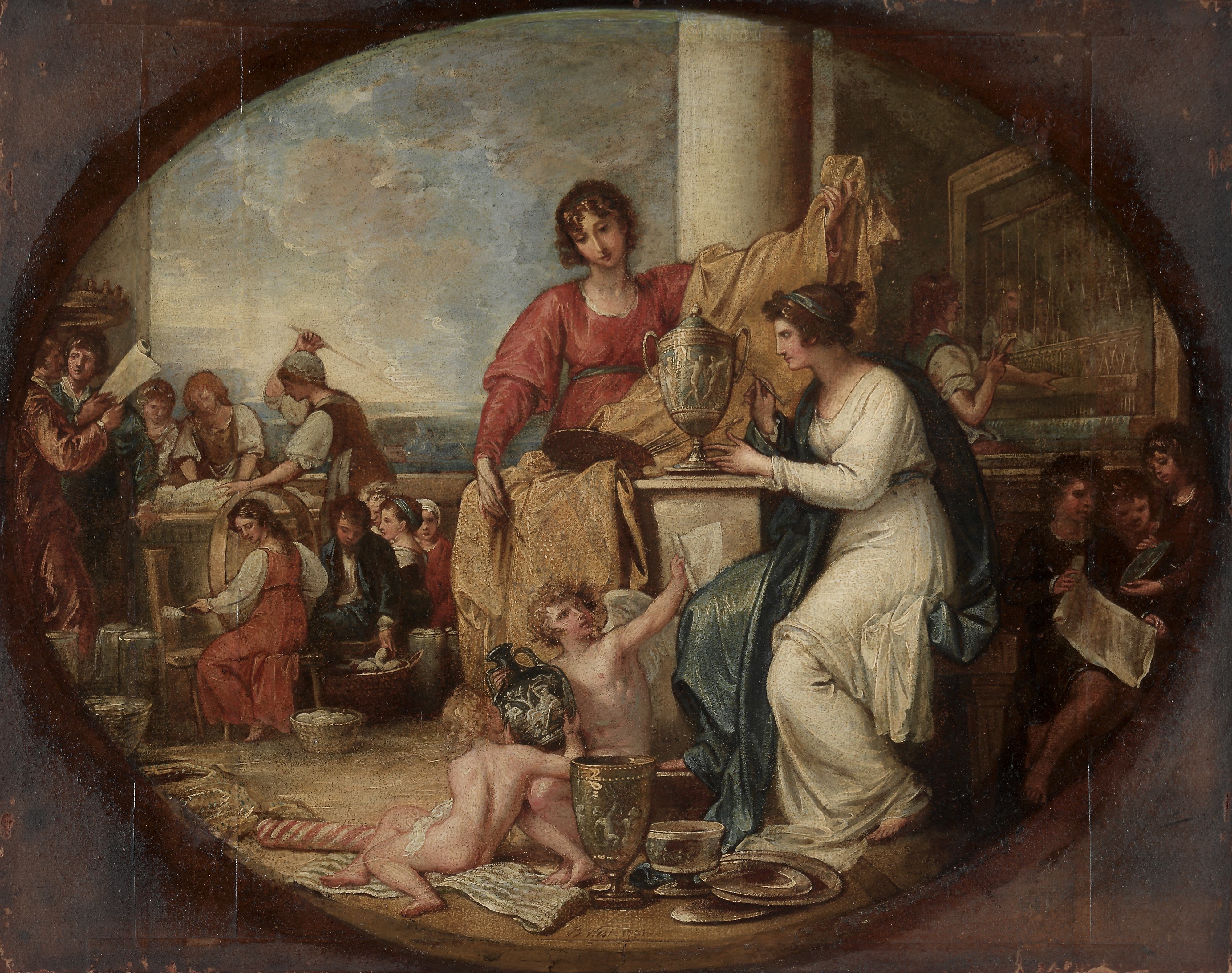 《英国制造厂；素描》（British Manufactory; A Sketch）｜本杰明·韦斯特 Benjamin West｜1791
