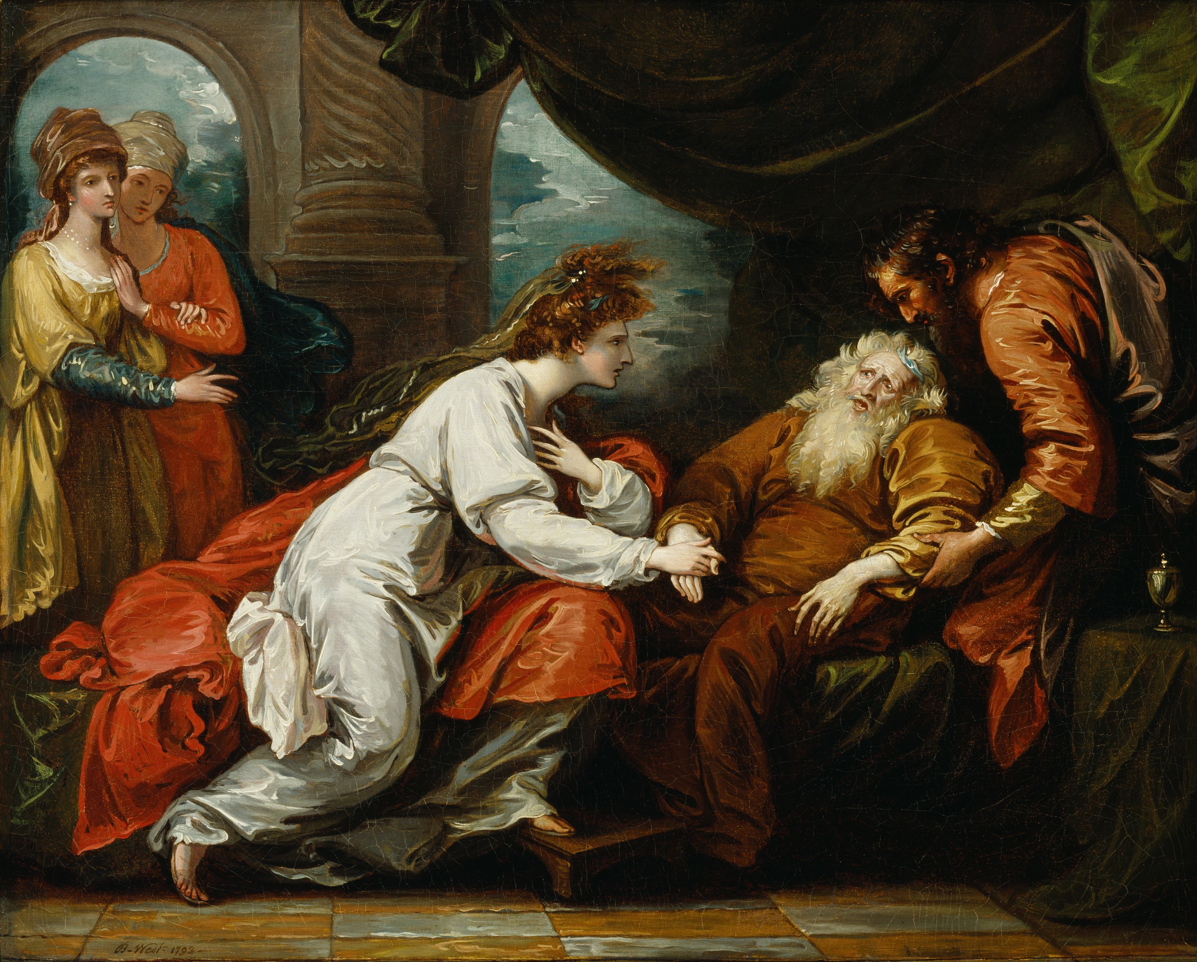 《李尔王和科迪莉亚》（King Lear and Cordelia）｜本杰明·韦斯特 Benjamin West｜1793