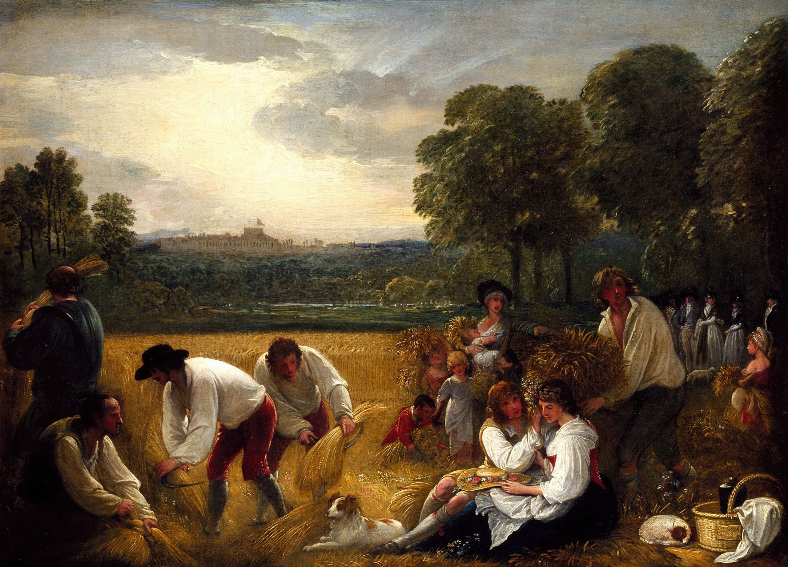 《温莎的收获》（Harvesting at Windsor）｜本杰明·韦斯特 Benjamin West｜1795