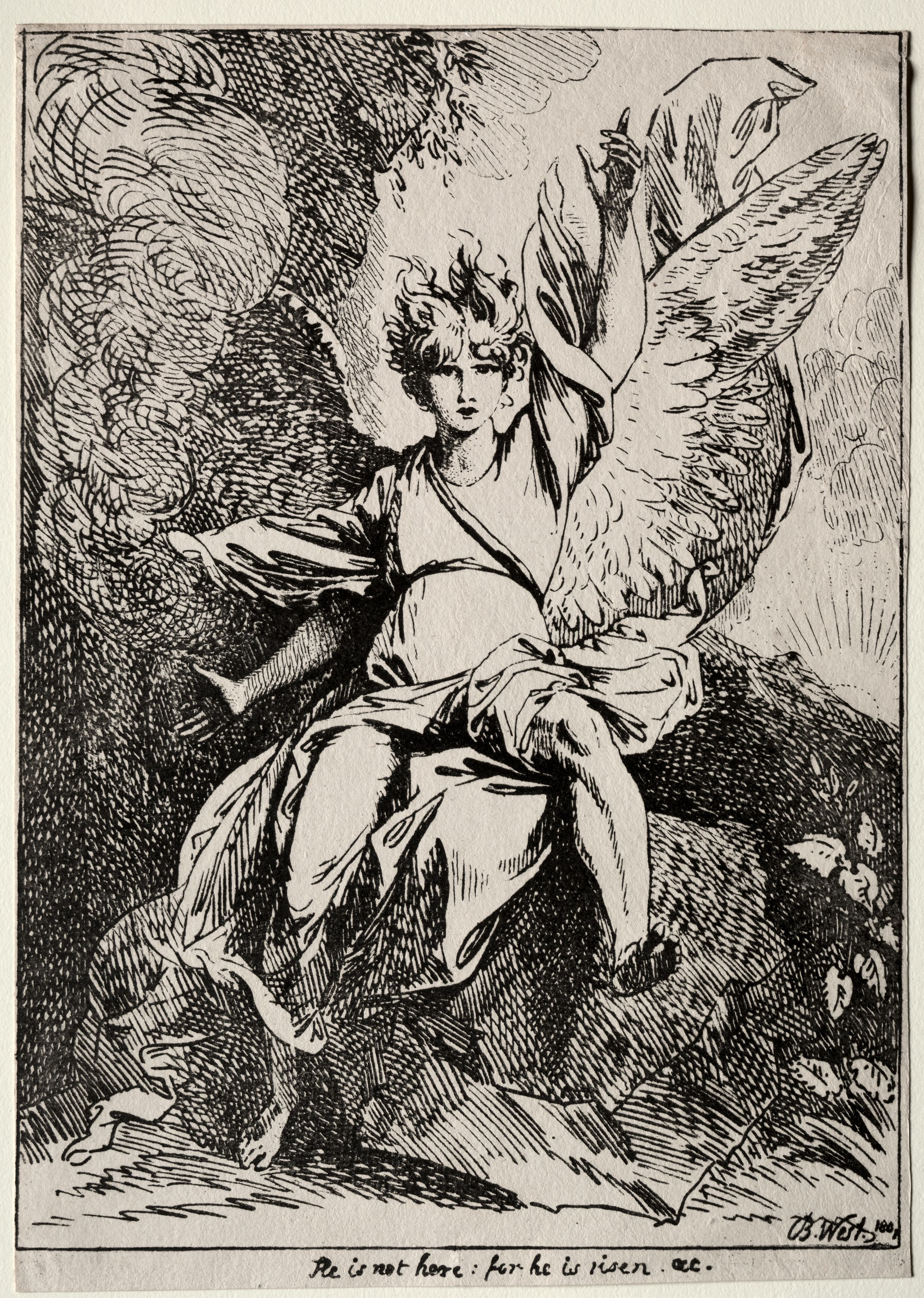 《基督坟墓前的天使》（The Angel at the Tomb of Christ）｜本杰明·韦斯特 Benjamin West｜1801
