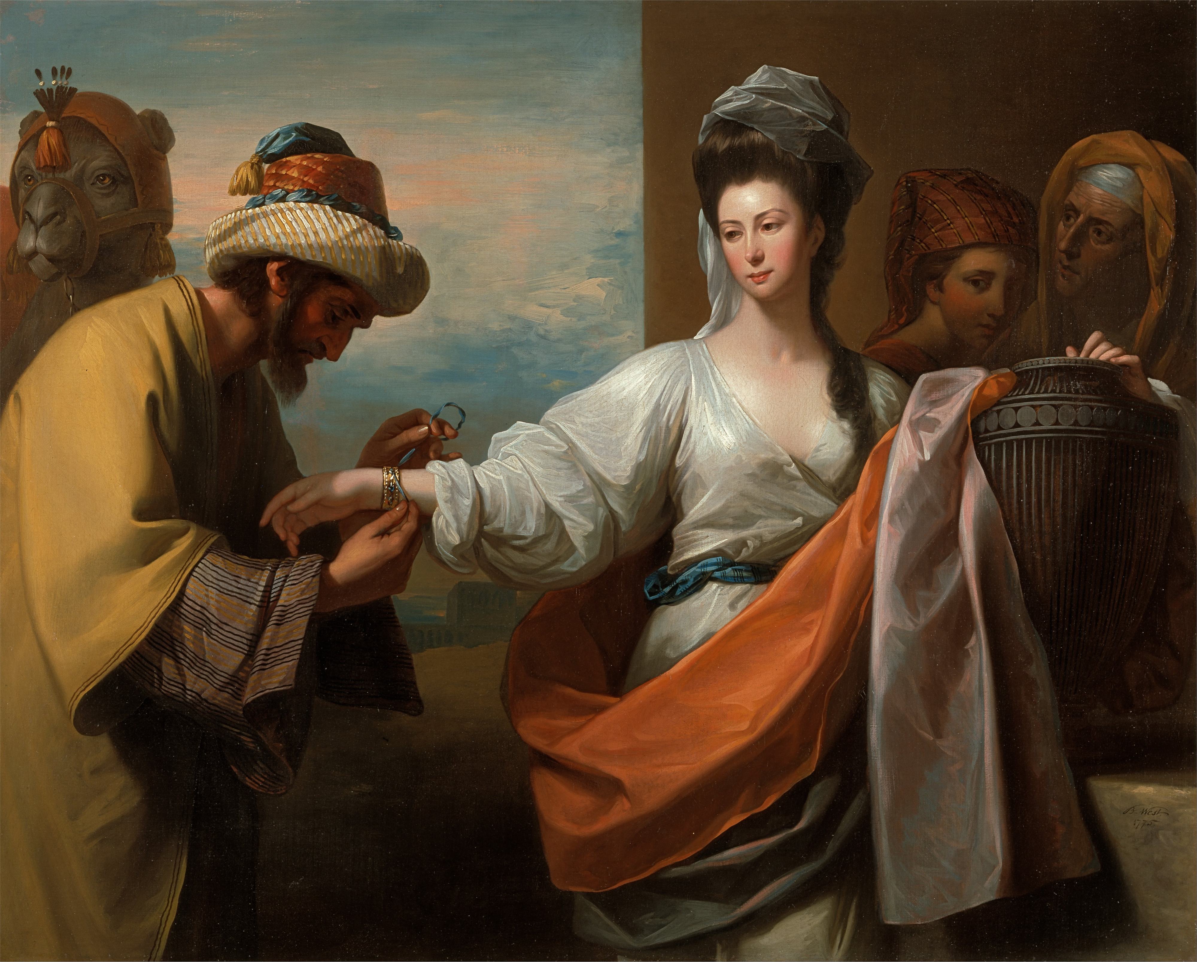 《以撒的仆人将手镯系在丽贝卡的手臂上》（Isaac’s Servant Tying The Bracelet On Rebecca’s Arm）｜本杰明·韦斯特 Benjamin West｜不明