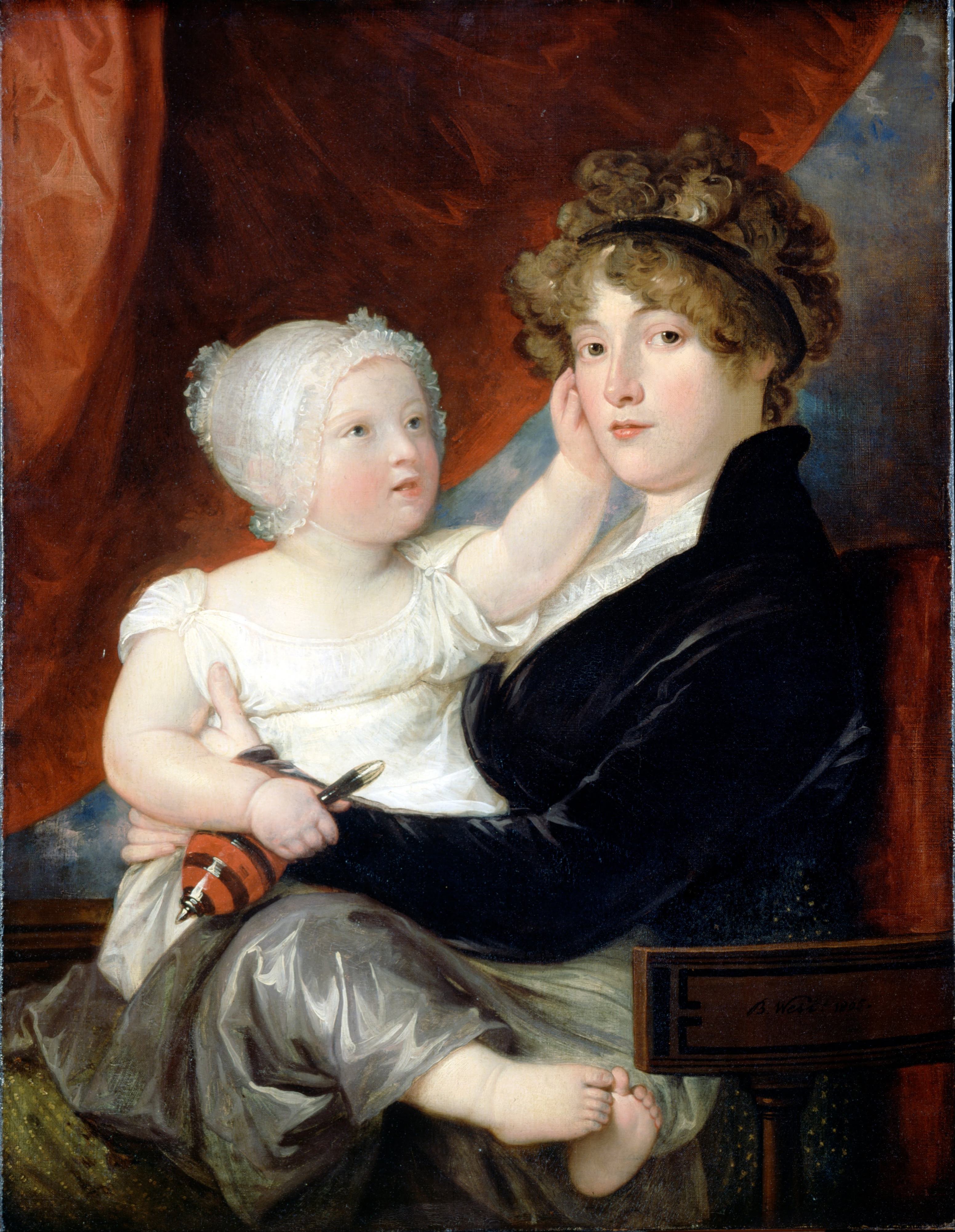 《本杰明·韦斯特二世夫人和她的儿子本杰明·韦斯特三世》（Mrs Benjamin West II with her son Benjamin West III）｜本杰明·韦斯特 Benjamin West｜不明