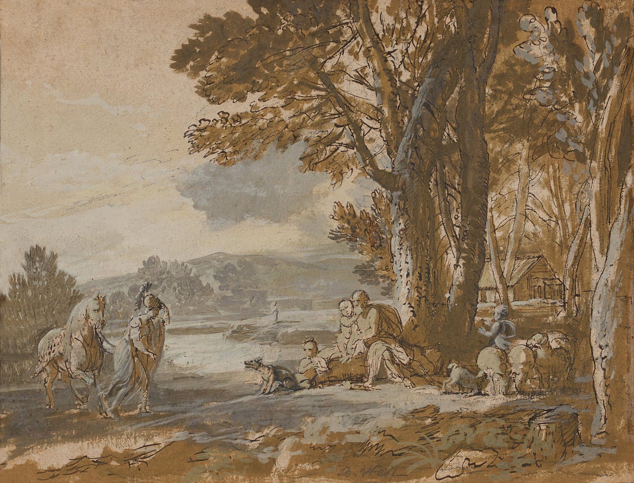 《古典风景》（A classical landscape）｜本杰明·韦斯特 Benjamin West｜不明