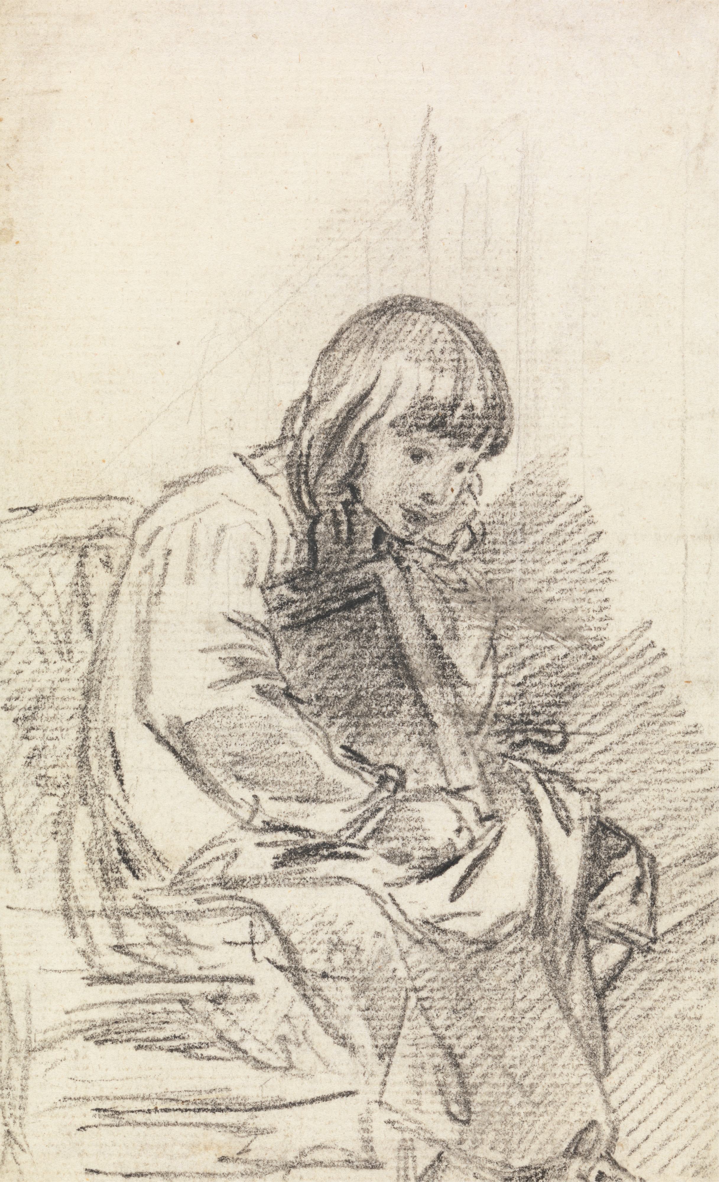 《一个孩子坐着》（A Child Seated）｜本杰明·韦斯特 Benjamin West｜不明