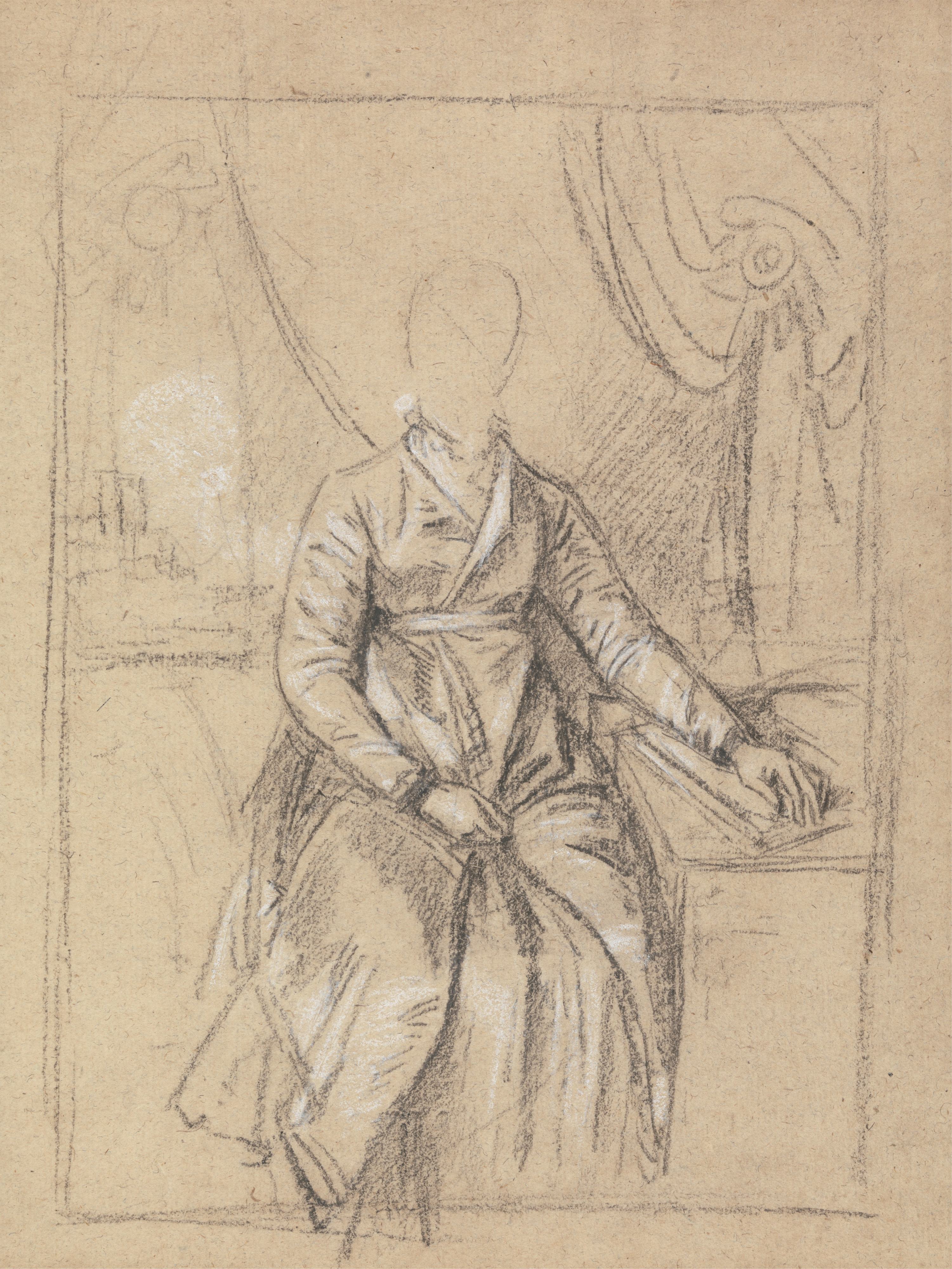 《一位女士肖像的服装研究》（Costume Study for the Portrait of a Lady）｜本杰明·韦斯特 Benjamin West｜不明