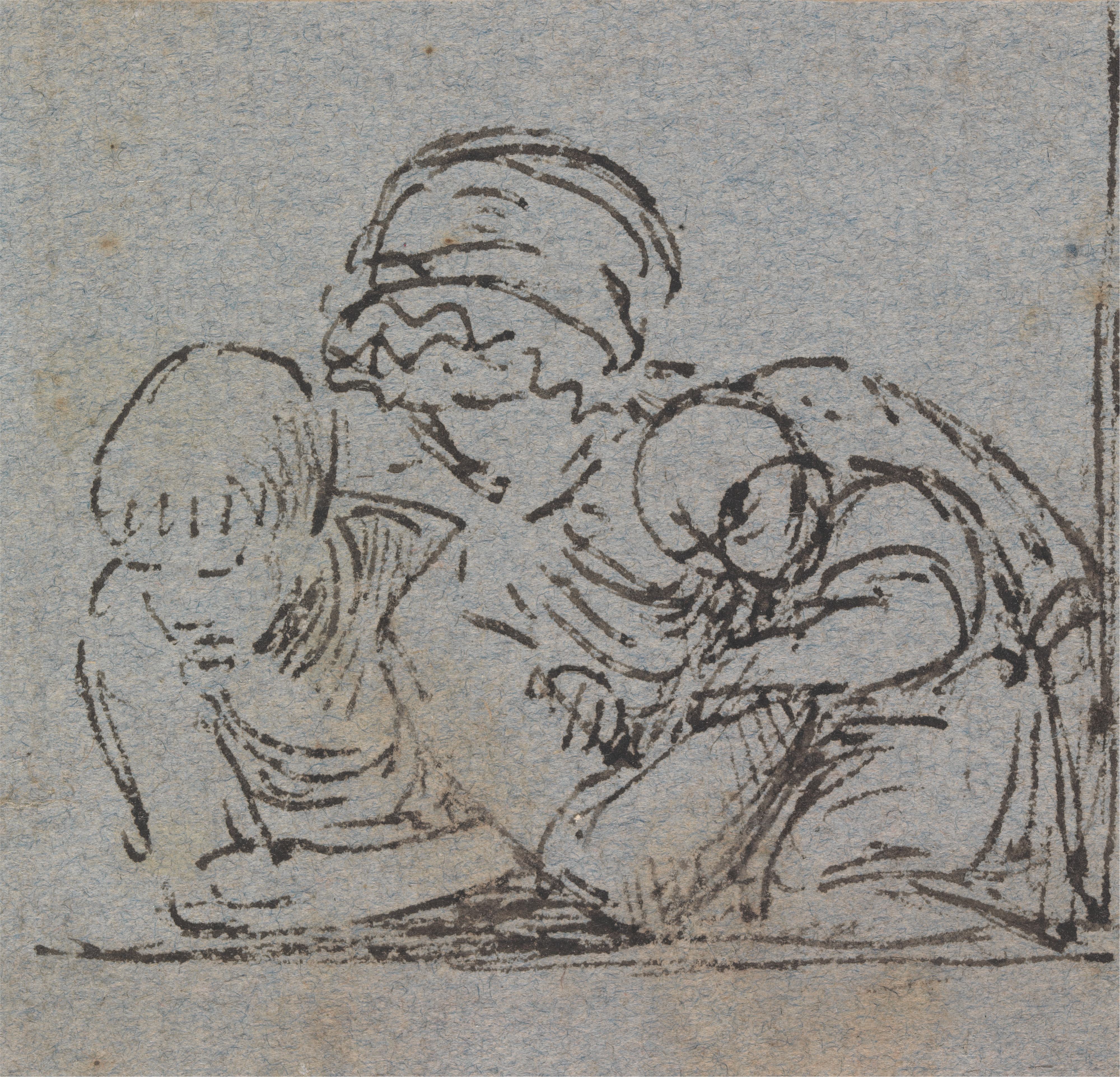 《母亲和孩子与小男孩靠在窗台上》（Mother and Child with Young Boy Leaning on Window Sill）｜本杰明·韦斯特 Benjamin West｜不明