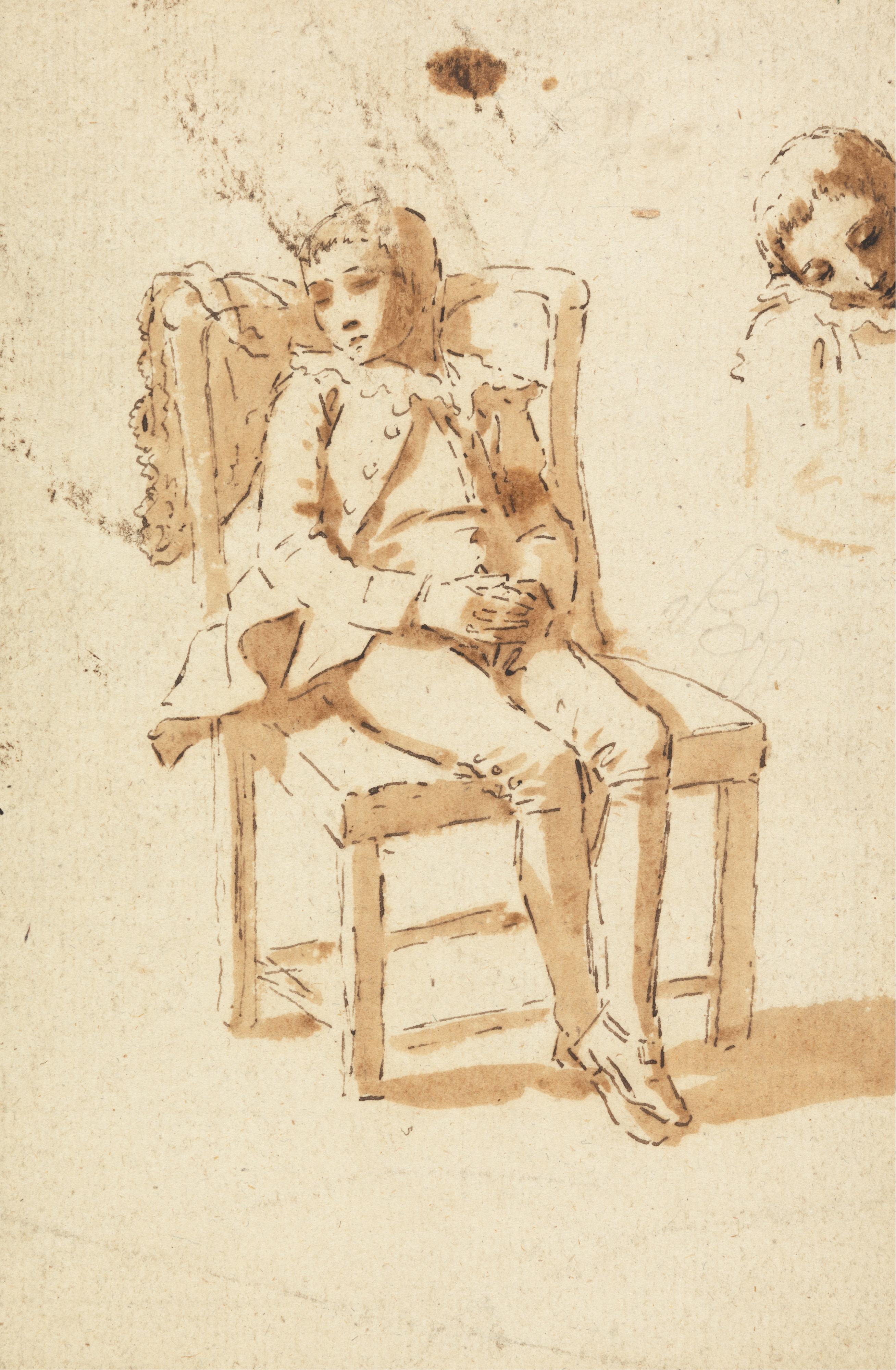 《侍童睡着了》（Page Boy Asleep）｜本杰明·韦斯特 Benjamin West｜不明