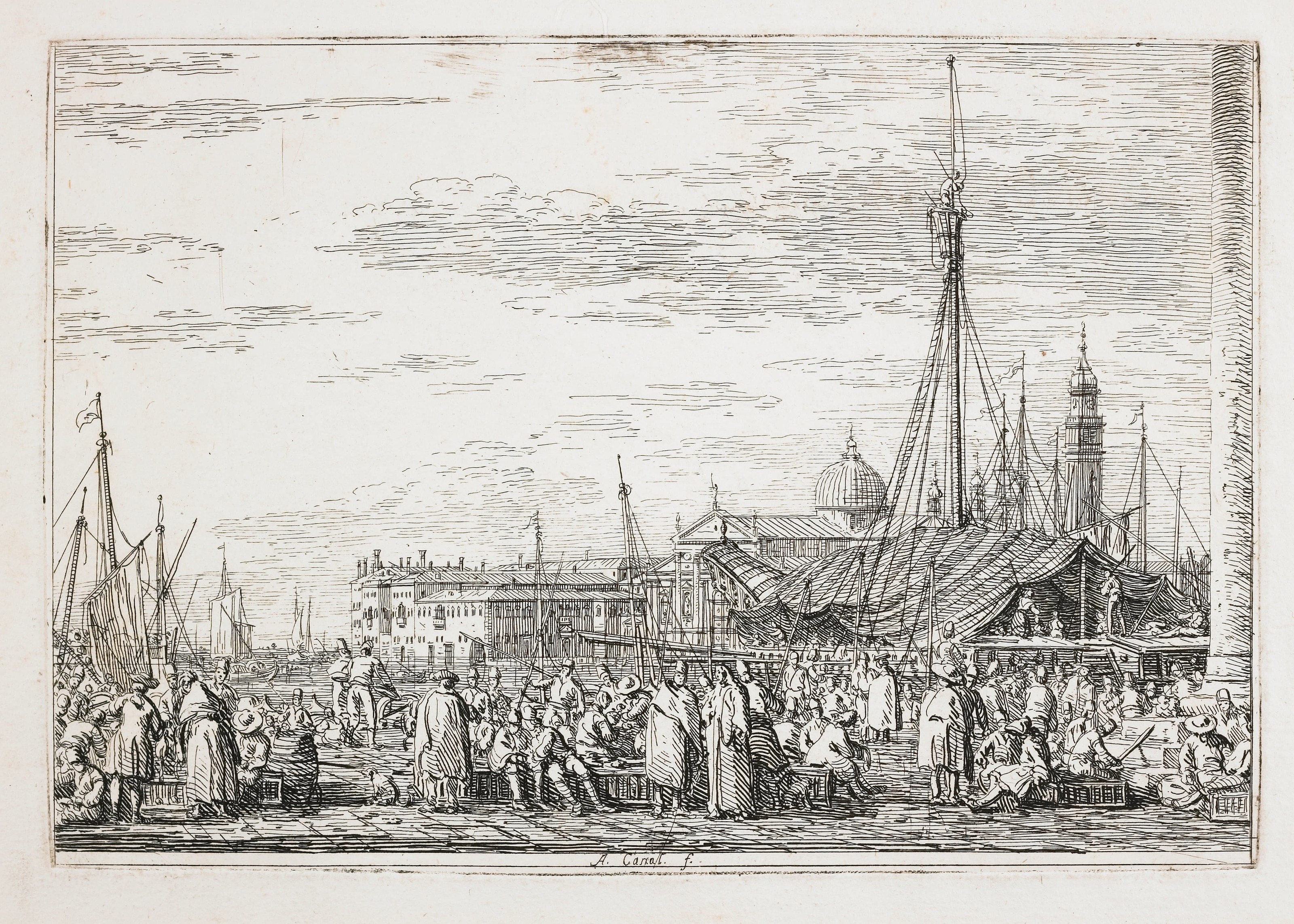 《码头市场》（Market on the Wharf）｜卡纳莱托 Canaletto｜1740–1745