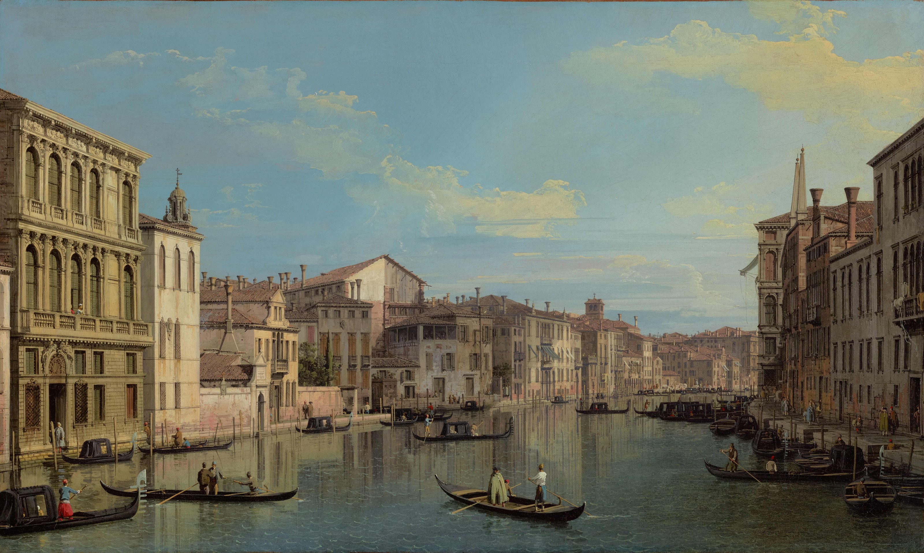 《从弗兰吉尼宫眺望大运河与圣马尔库奥拉广场》（The Grand Canal in Venice from Palazzo Flangini to Campo San Marcuola）｜卡纳莱托 Canaletto｜约1740