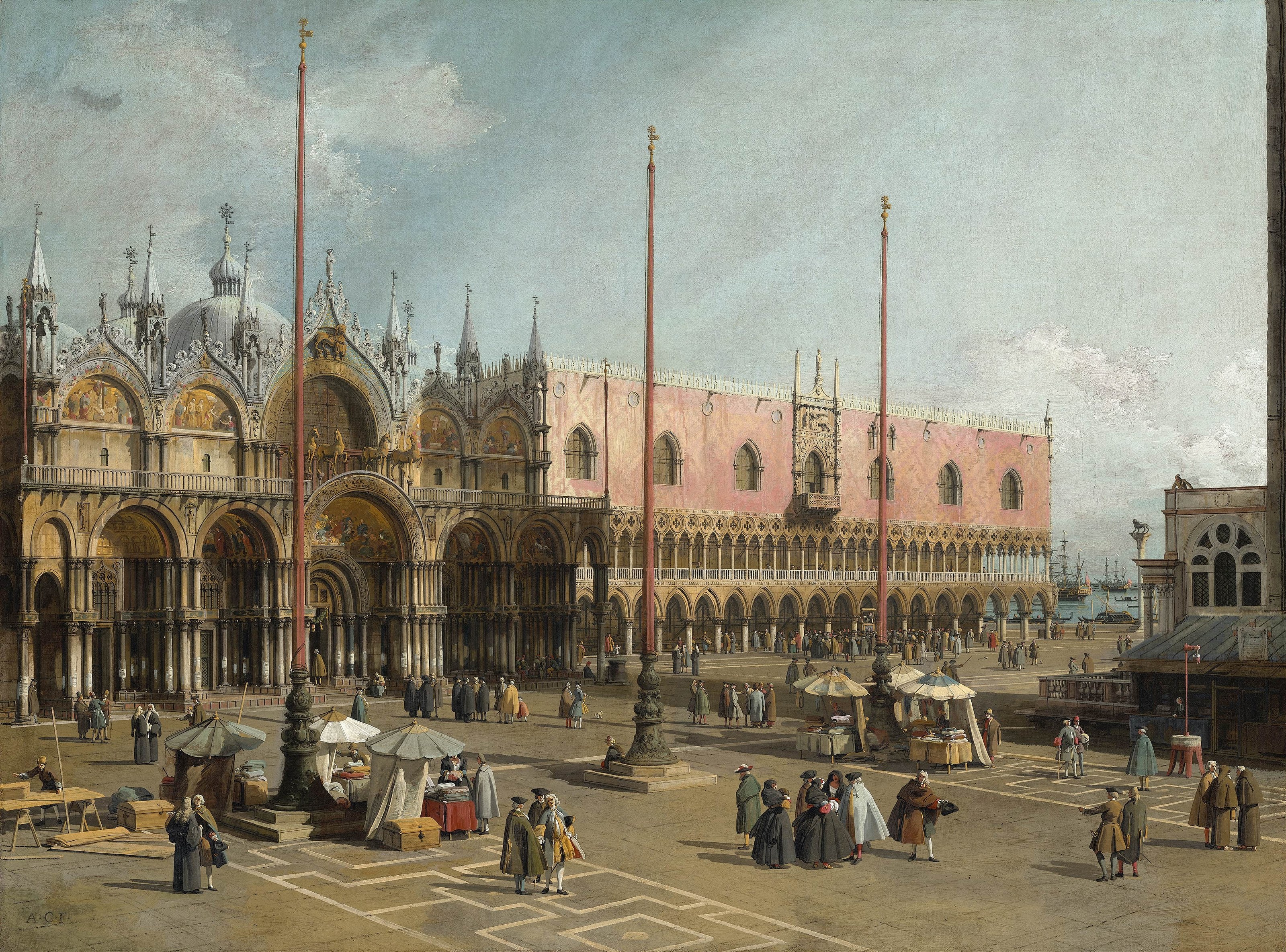 《威尼斯圣马可广场》（The Square of Saint Marks Venice）｜卡纳莱托 Canaletto｜1742–1744