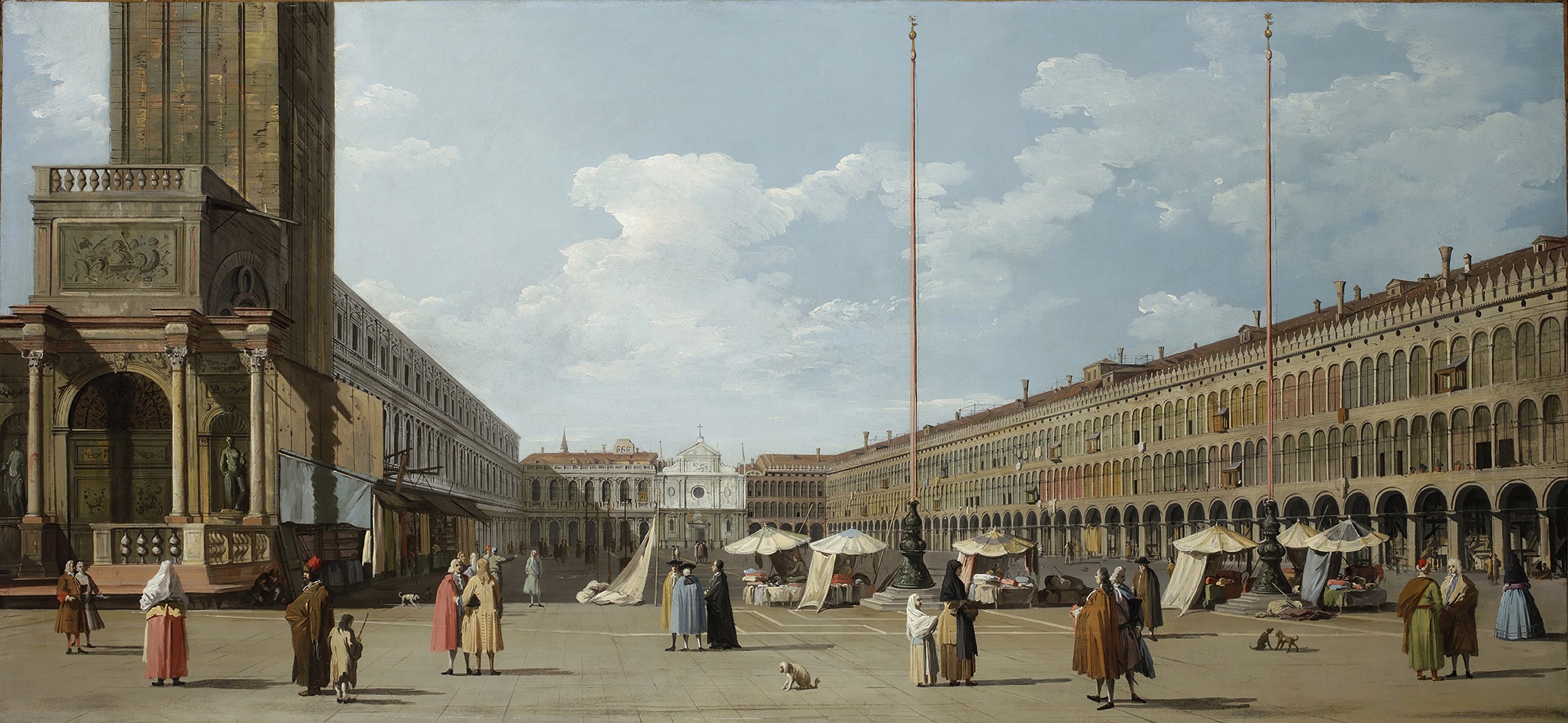 《威尼斯码头与安康圣母教堂》（Venice the Molo with Santa Maria Della Salute）｜卡纳莱托 Canaletto｜约1740–1745