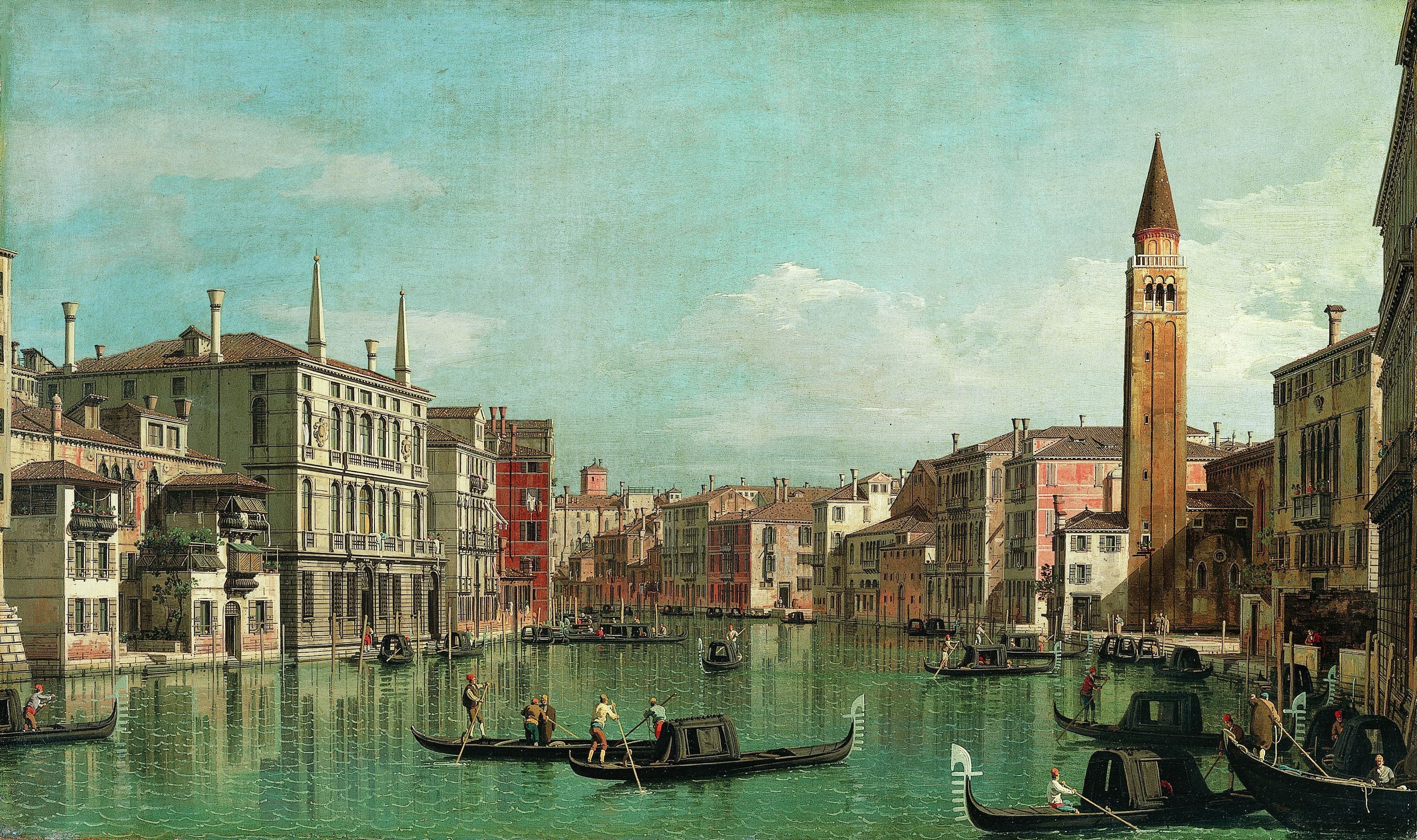 《向东南眺望威尼斯大运河与右侧慈善广场》（The Grand Canal Venice Looking Southeast with the Campo Della Carita to the Right 1730s）｜卡纳莱托 Canaletto｜不明