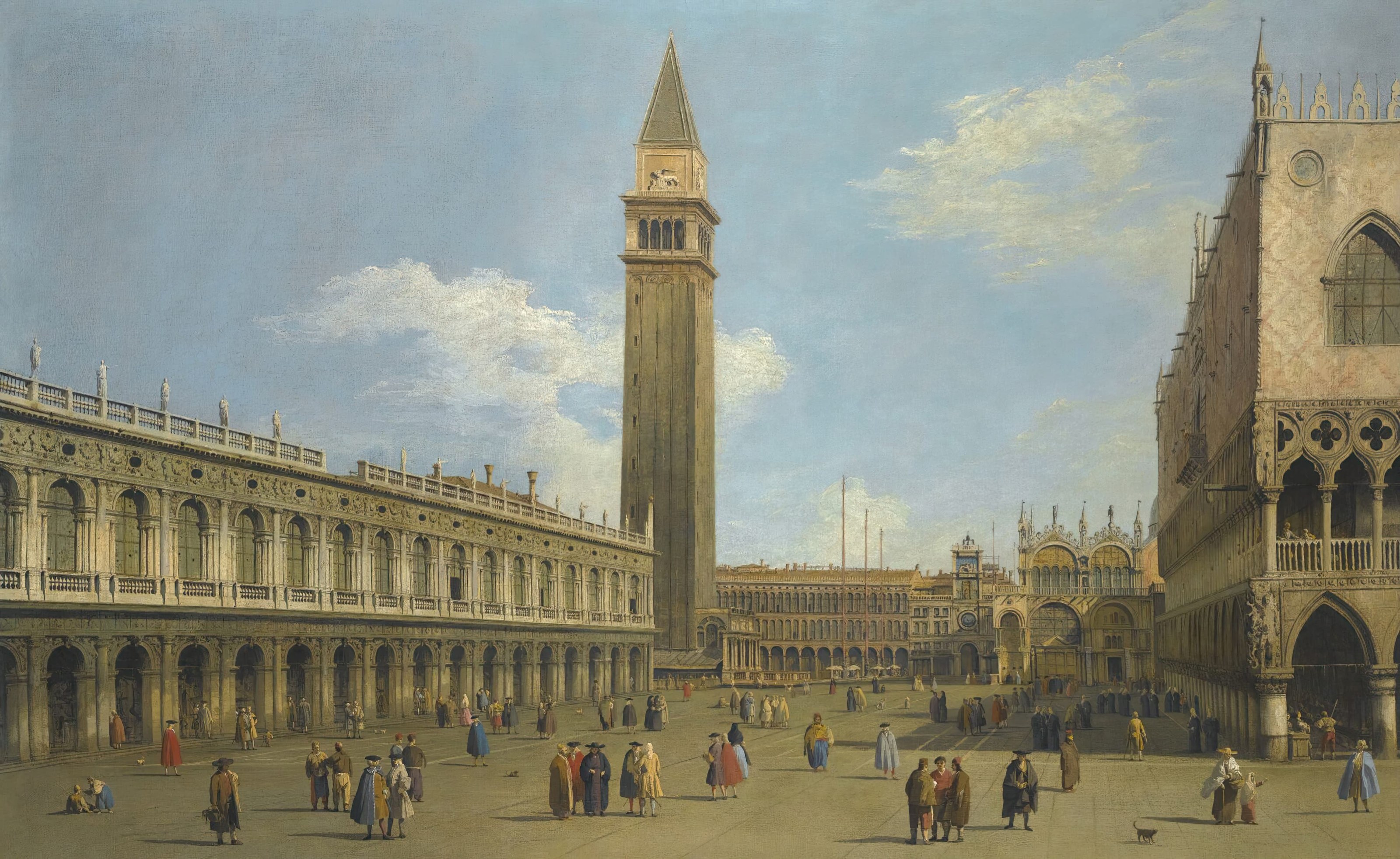 《向北眺望威尼斯圣马可小广场》（Venice a View of the Piazzetta Looking North）｜卡纳莱托 Canaletto｜不明