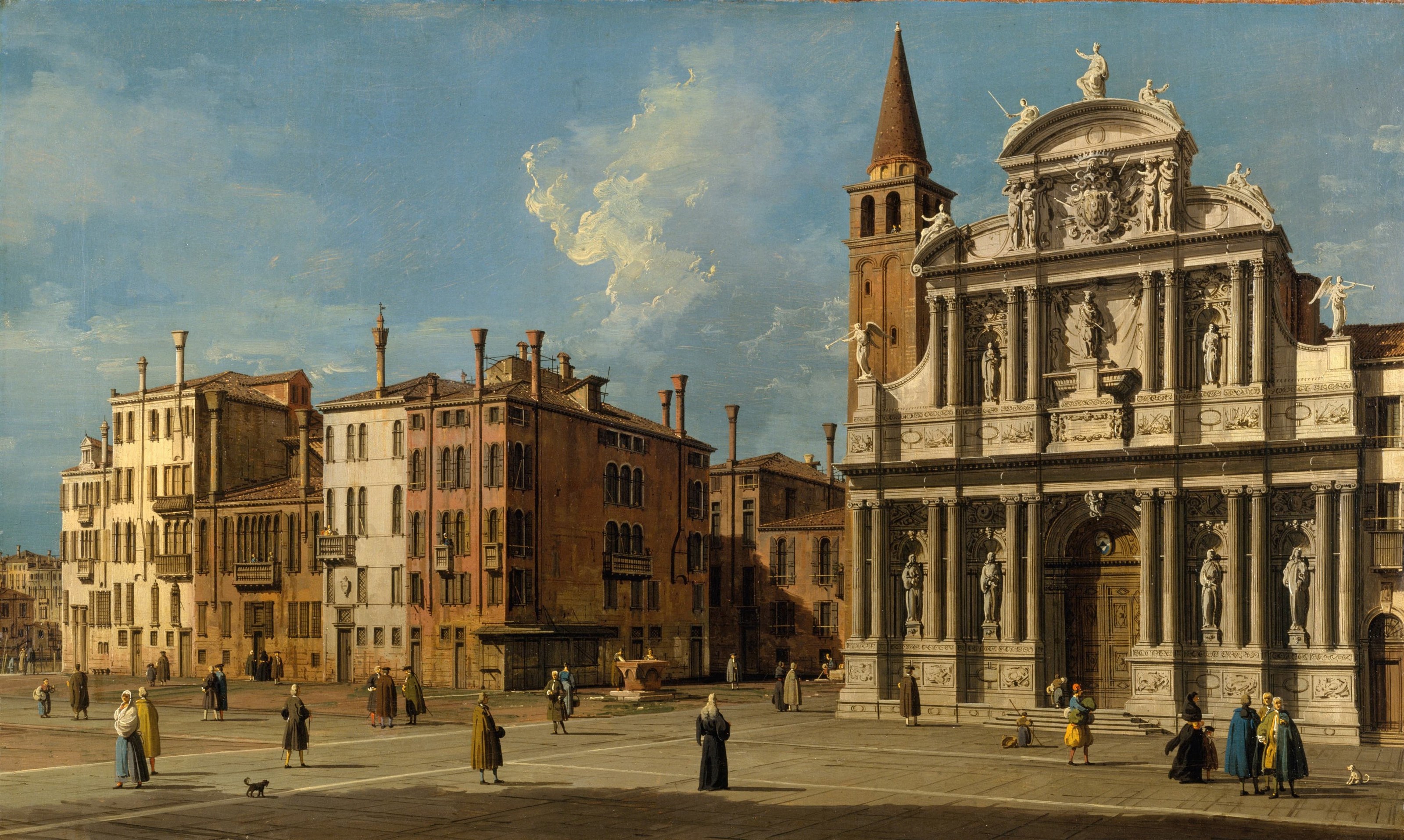 《威尼斯圣玛利亚·佐贝尼戈广场》（Campo Santa Maria Zobenigo Venice 1730s）｜卡纳莱托 Canaletto｜不明
